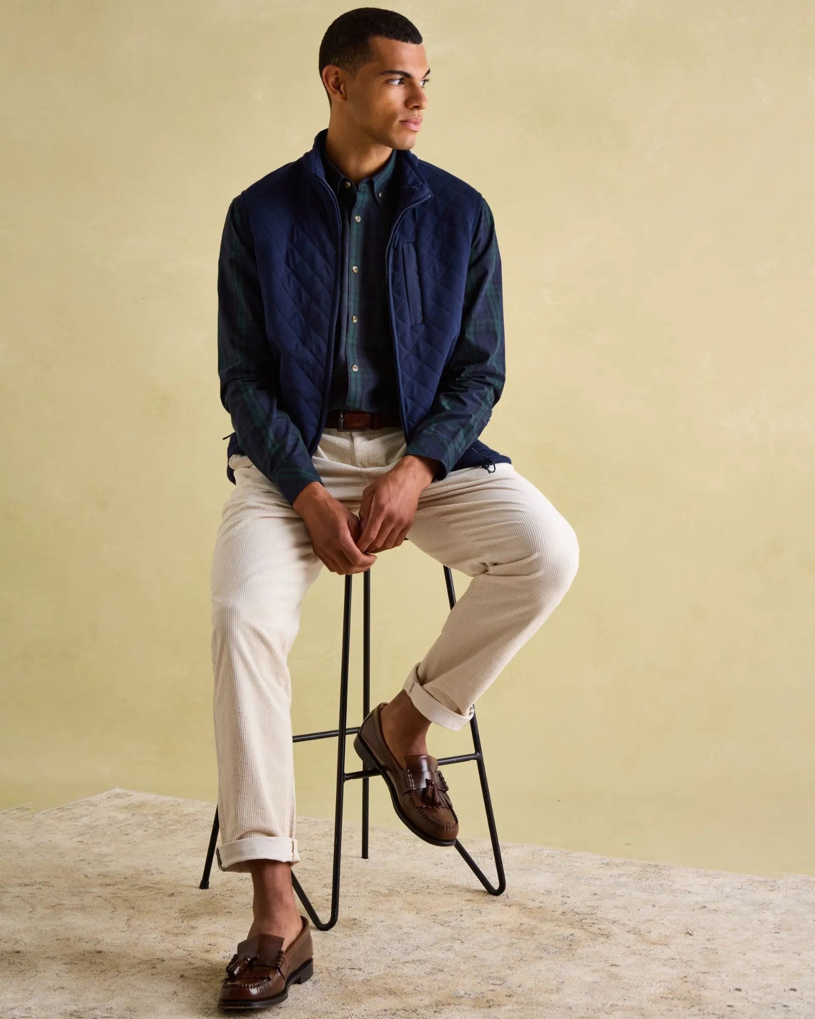 Abbott Navy Cotton Poplin Shirt