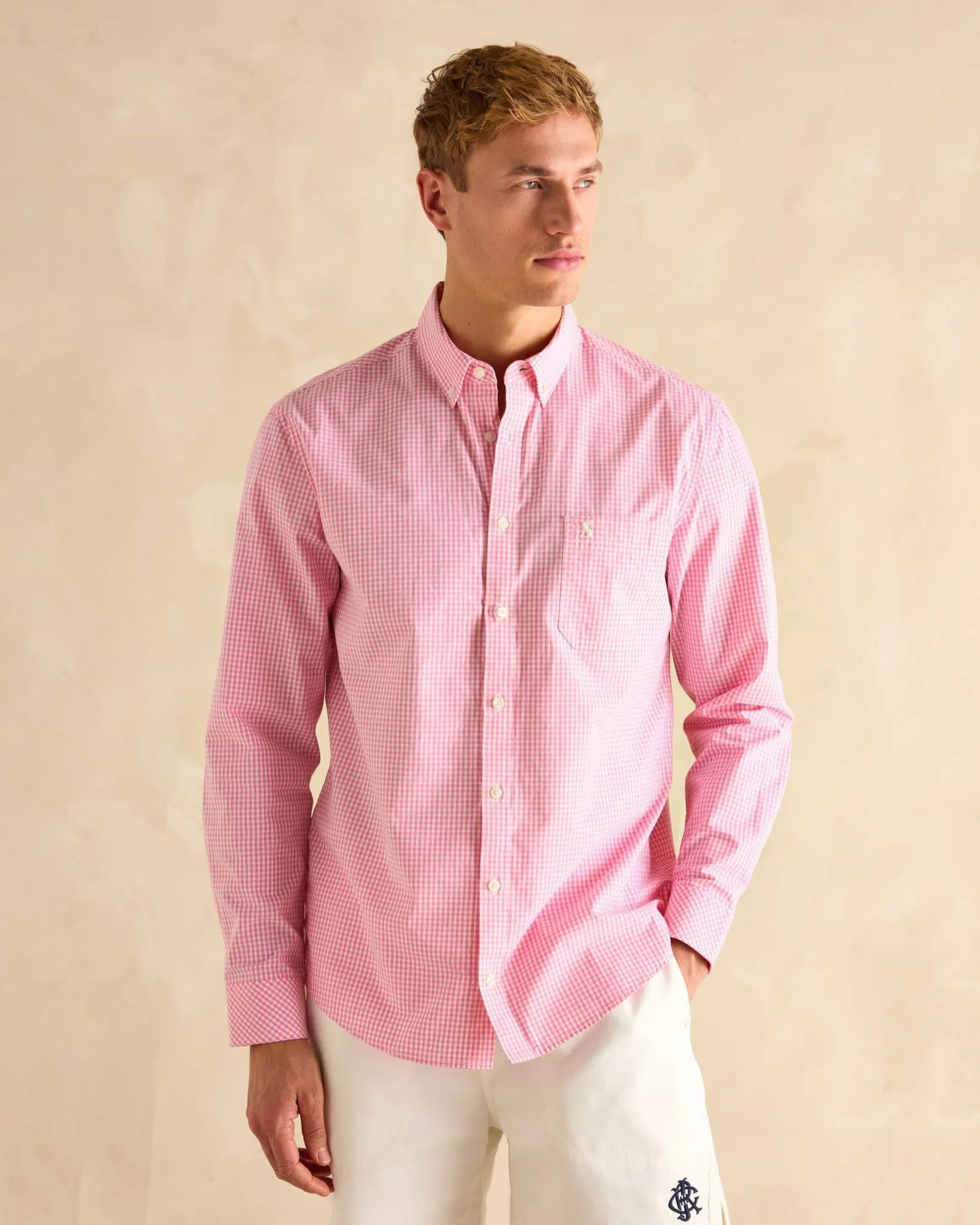 Abbott Blue/Pink Gingham Cotton Poplin Shirt