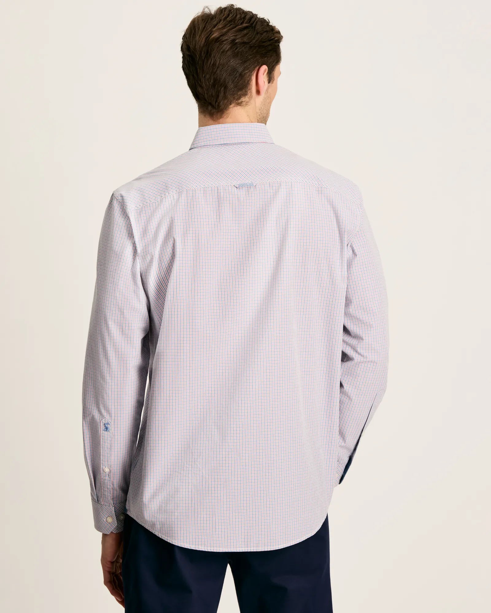 Abbott Blue/Pink Gingham Cotton Poplin Shirt
