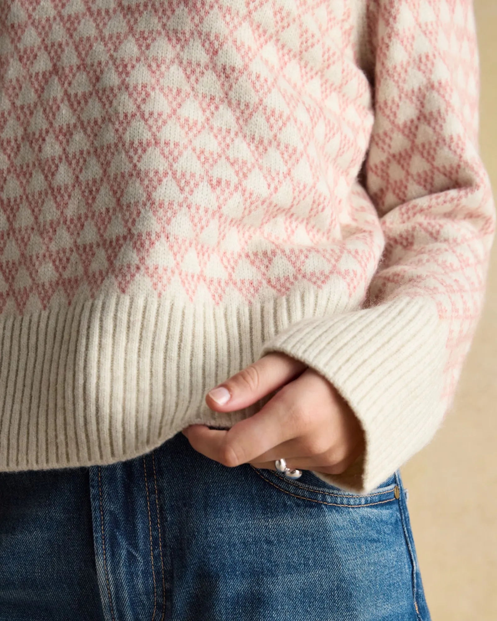 Addison Jumper - Pink/Cream