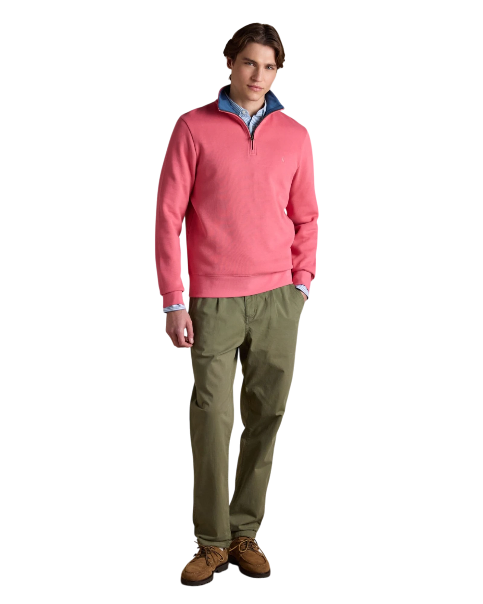 Alistair Quarter Zip Sweatshirt - Pink