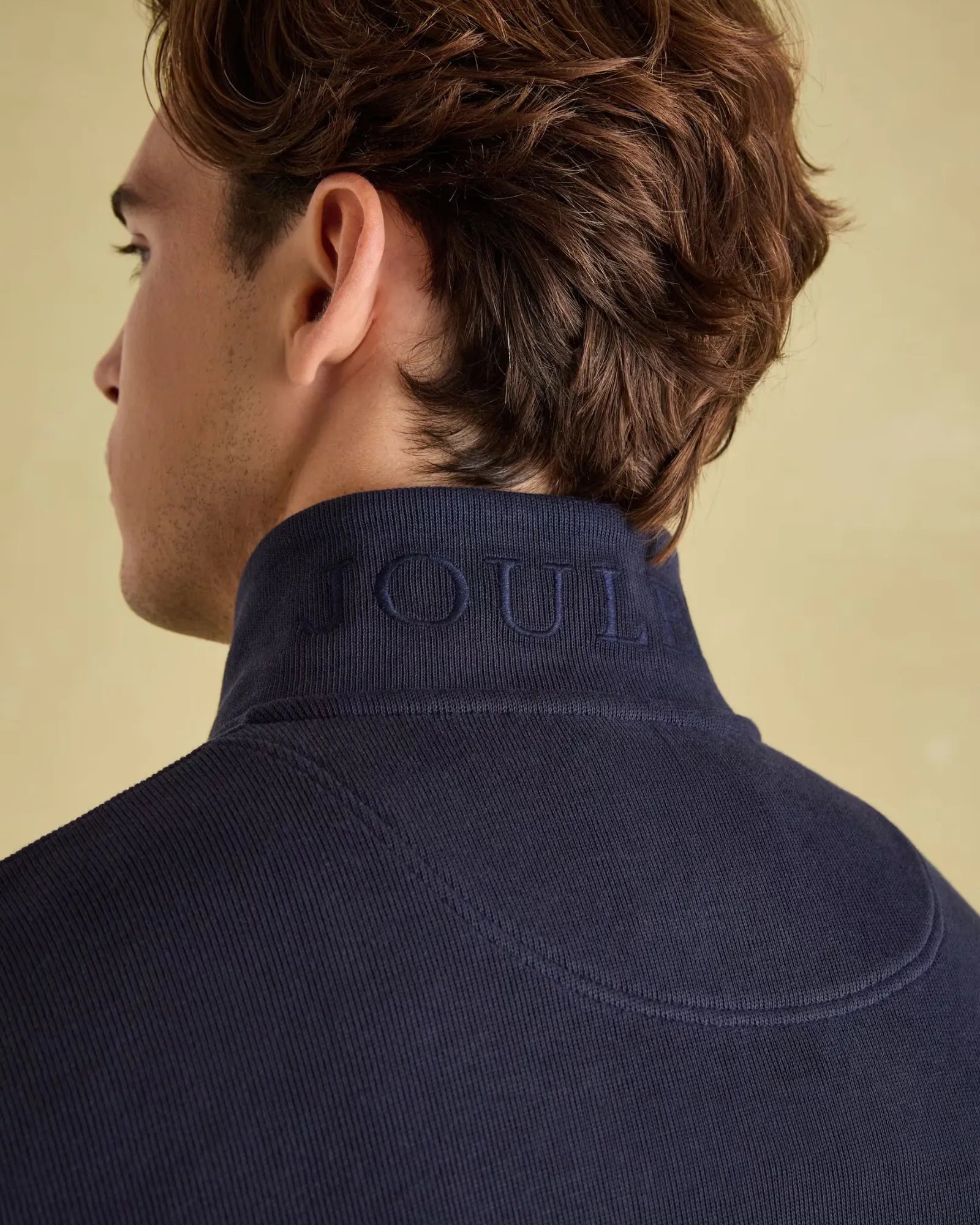 Alistair Navy Quarter Zip Cotton Sweatshirt