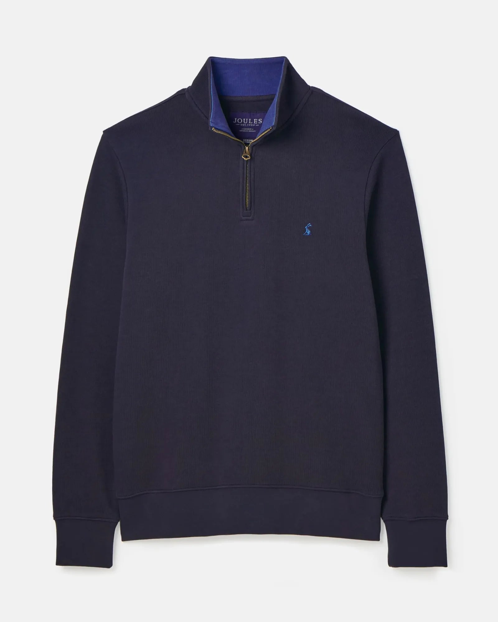 Alistair Navy Quarter Zip Cotton Sweatshirt