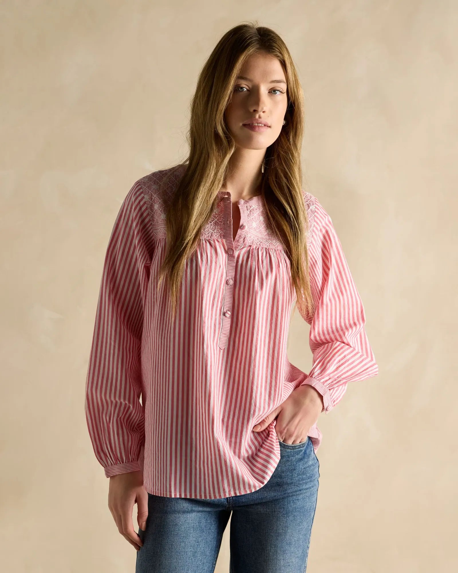 Amelie Blouse - Red/White
