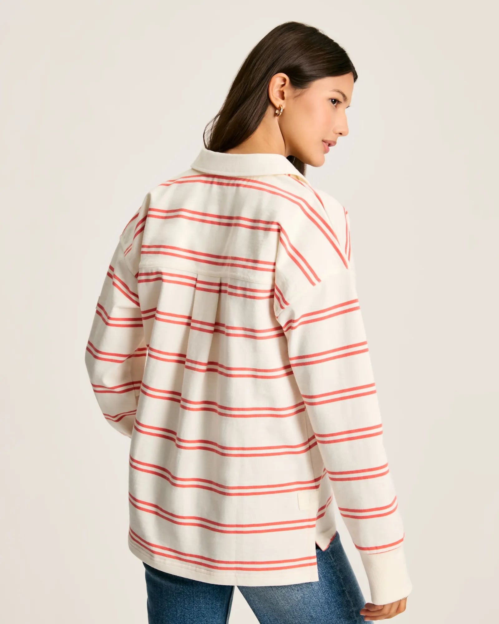 Bayside Coral/White Cotton Deck Shirt