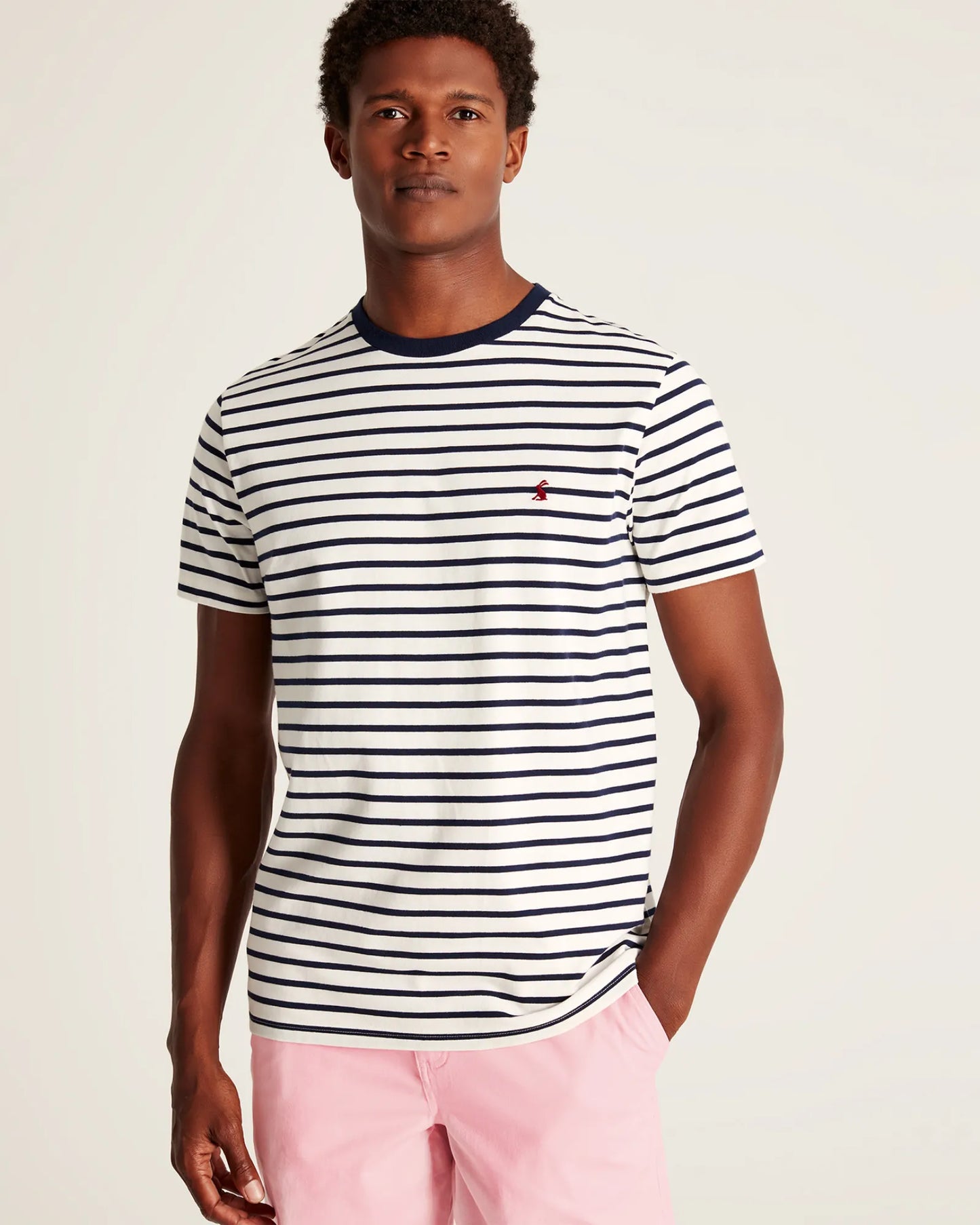 Boathouse Stripe T-Shirt - Cream Navy Stripe