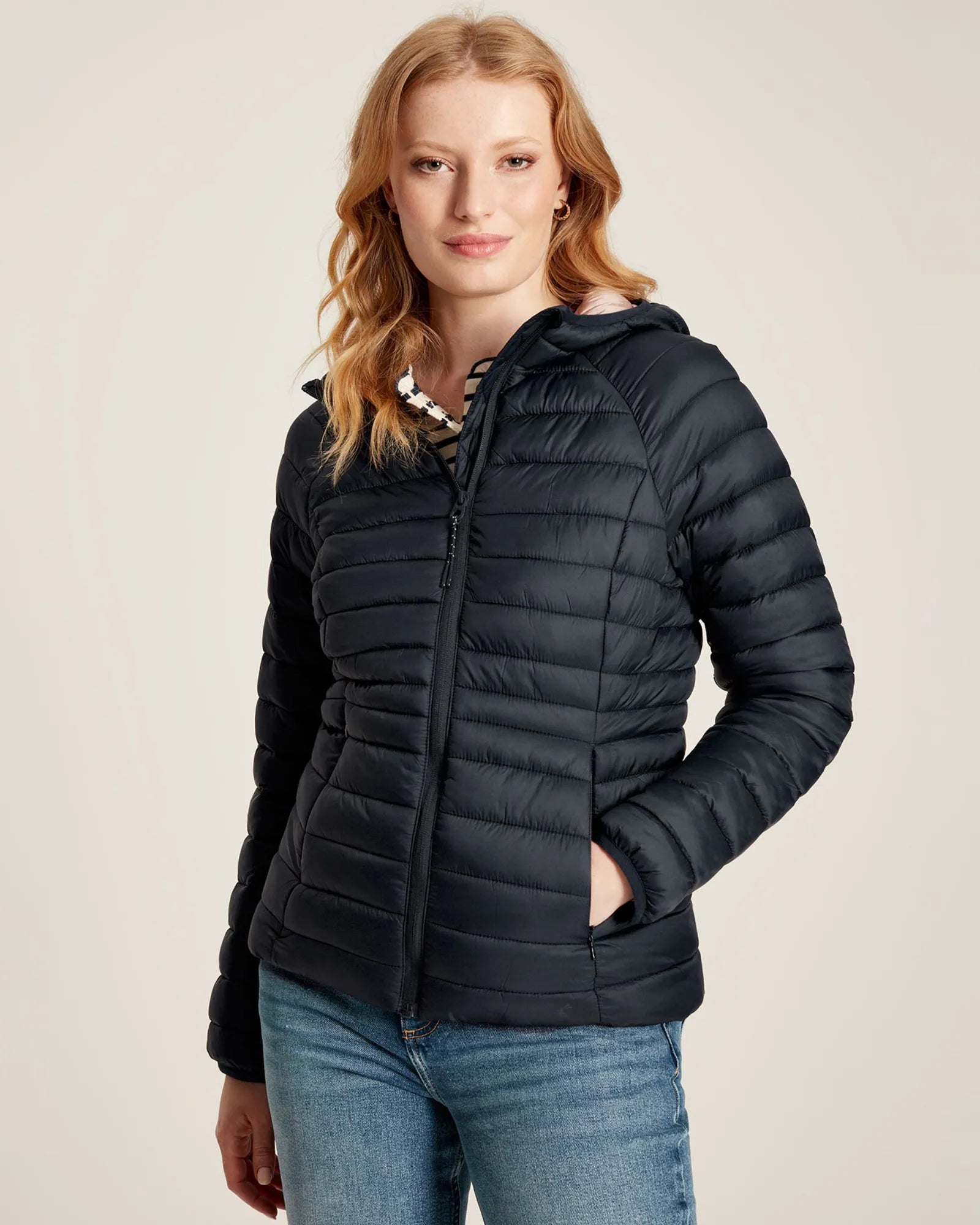 Bramley Navy Showerproof Packable Padded Jacket