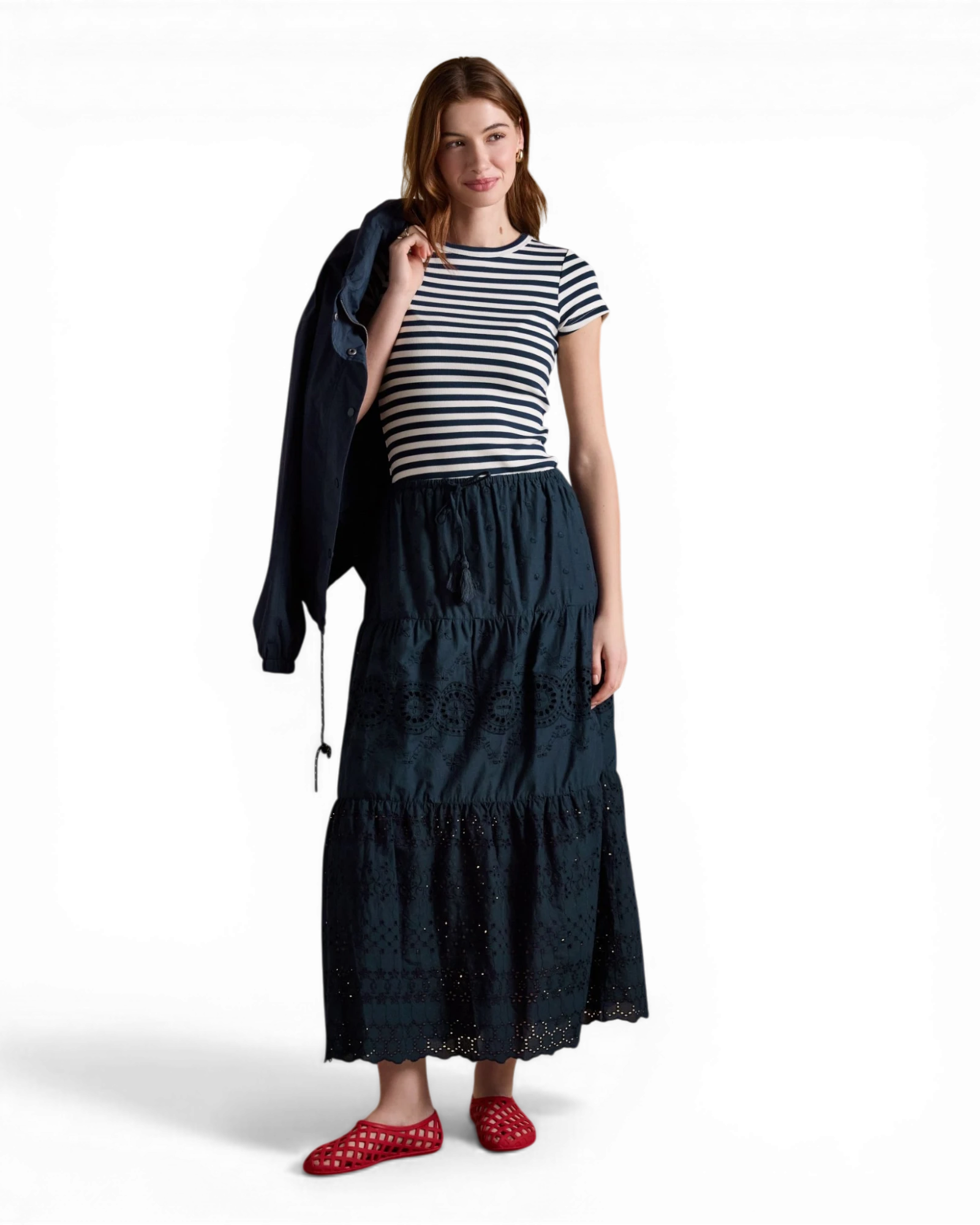 Broderie Skirt Navy