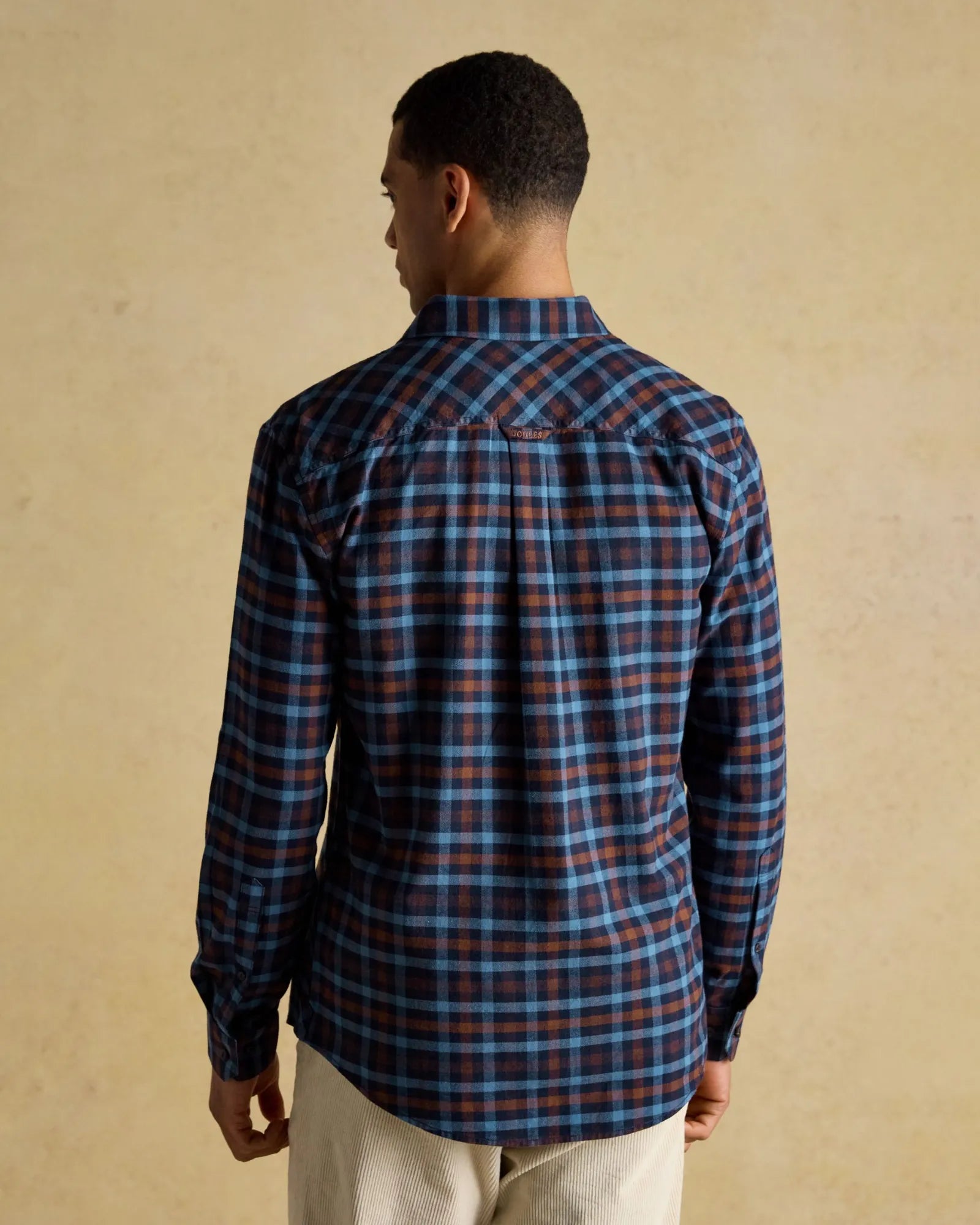 Brushed Flannel Shirt - Brown/Navy