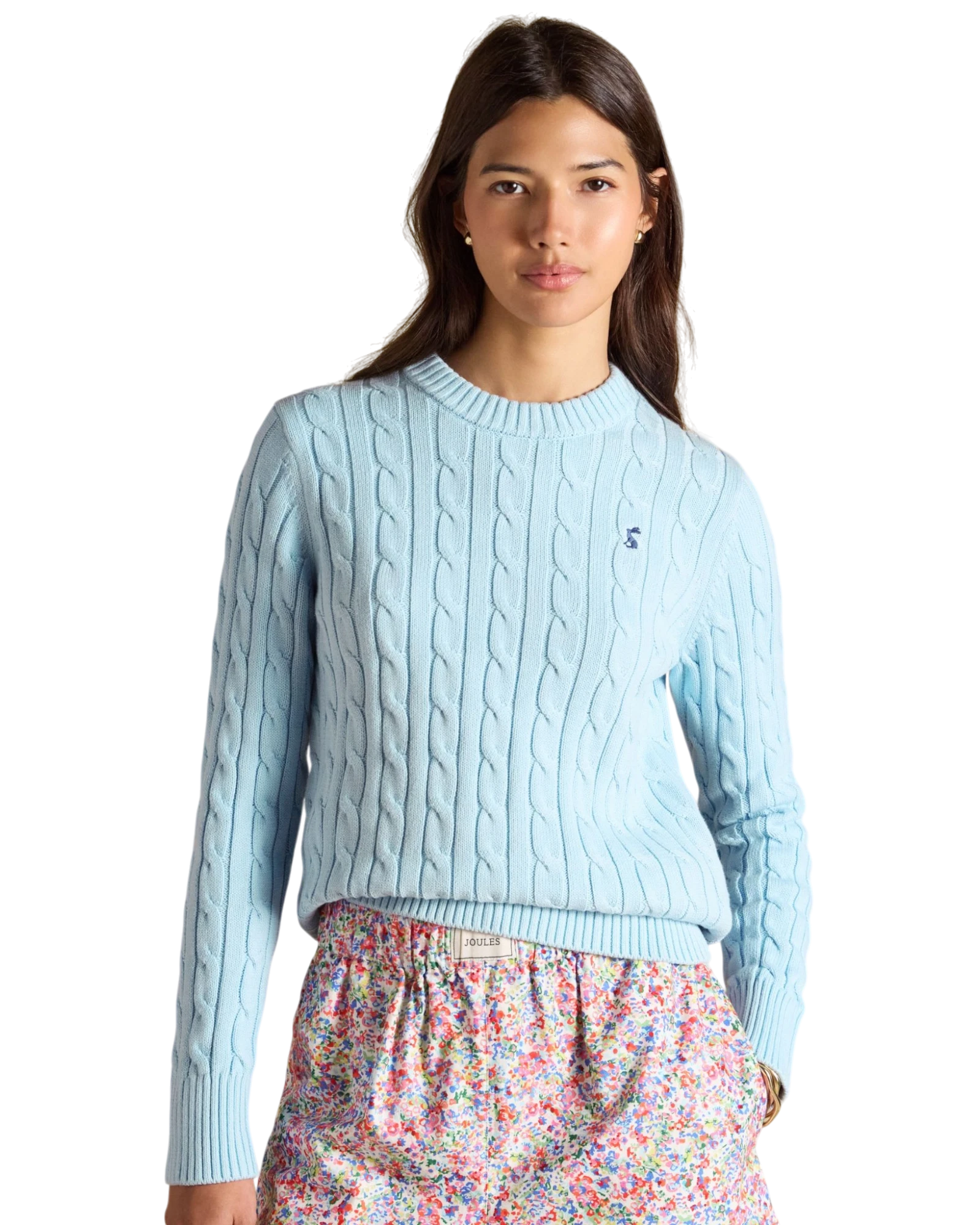Cable Knit Jumper - Light Blue