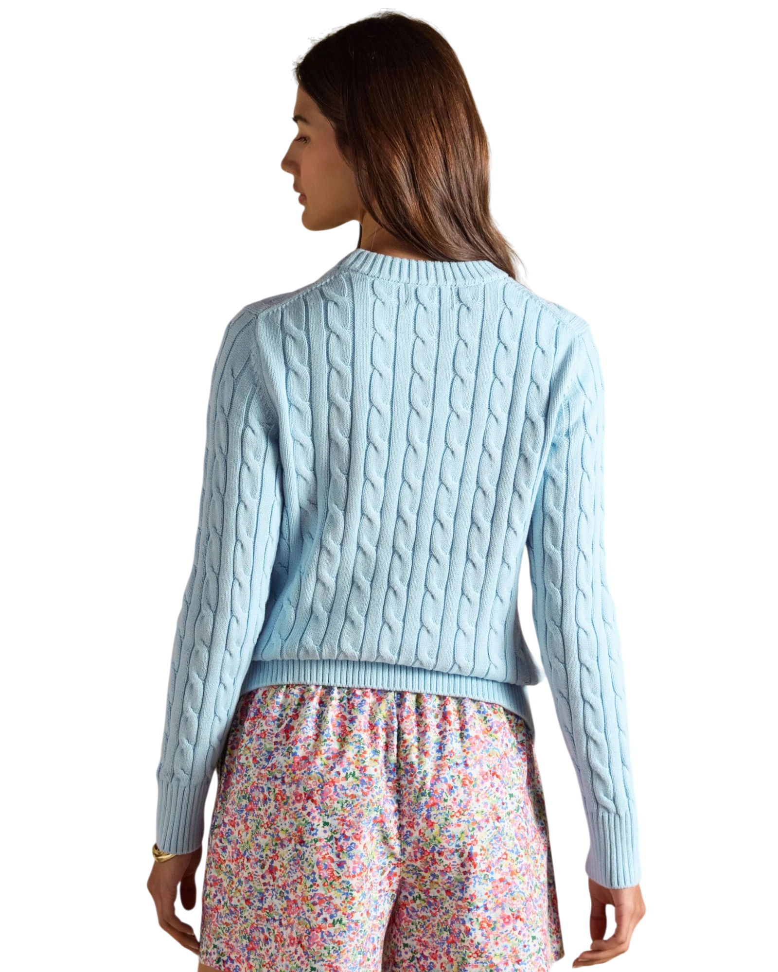Cable Knit Jumper - Light Blue