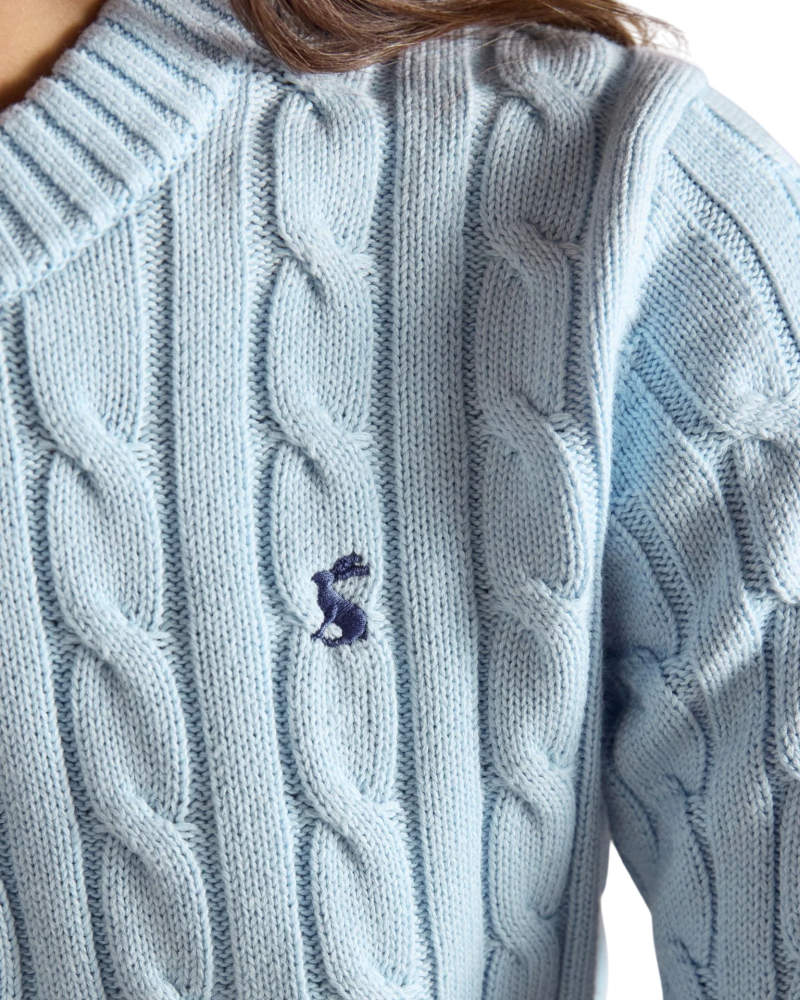 Cable Knit Jumper - Light Blue