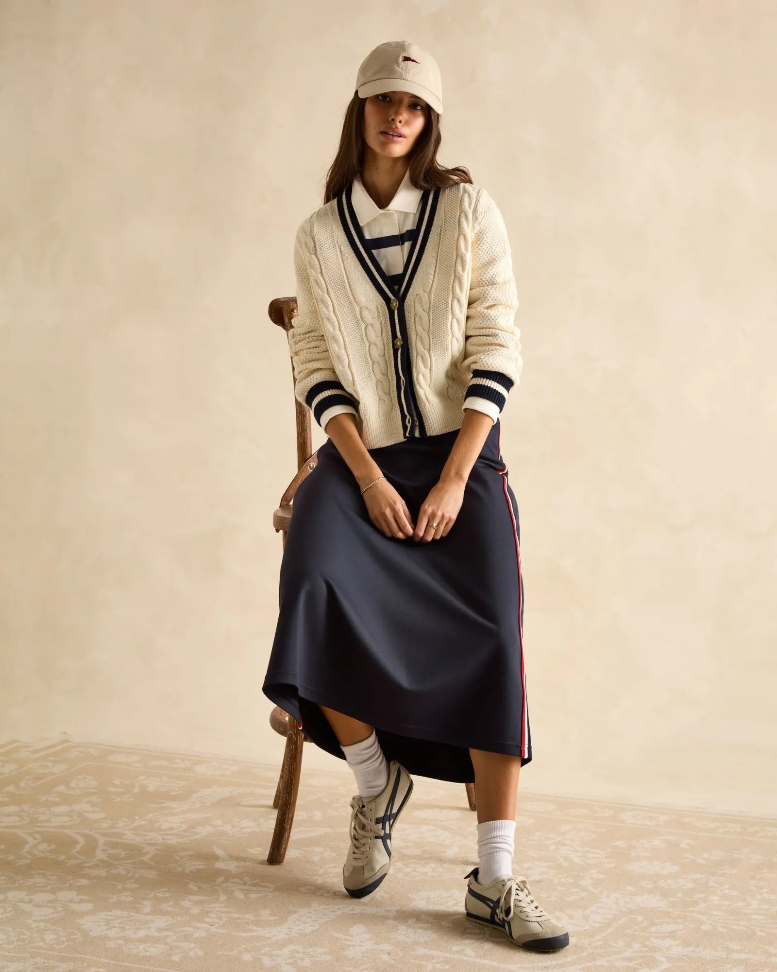 Centre Court Cardigan - Cream