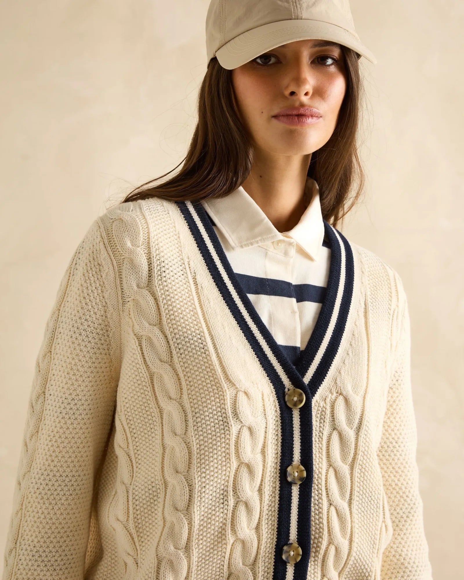 Centre Court Cardigan - Cream