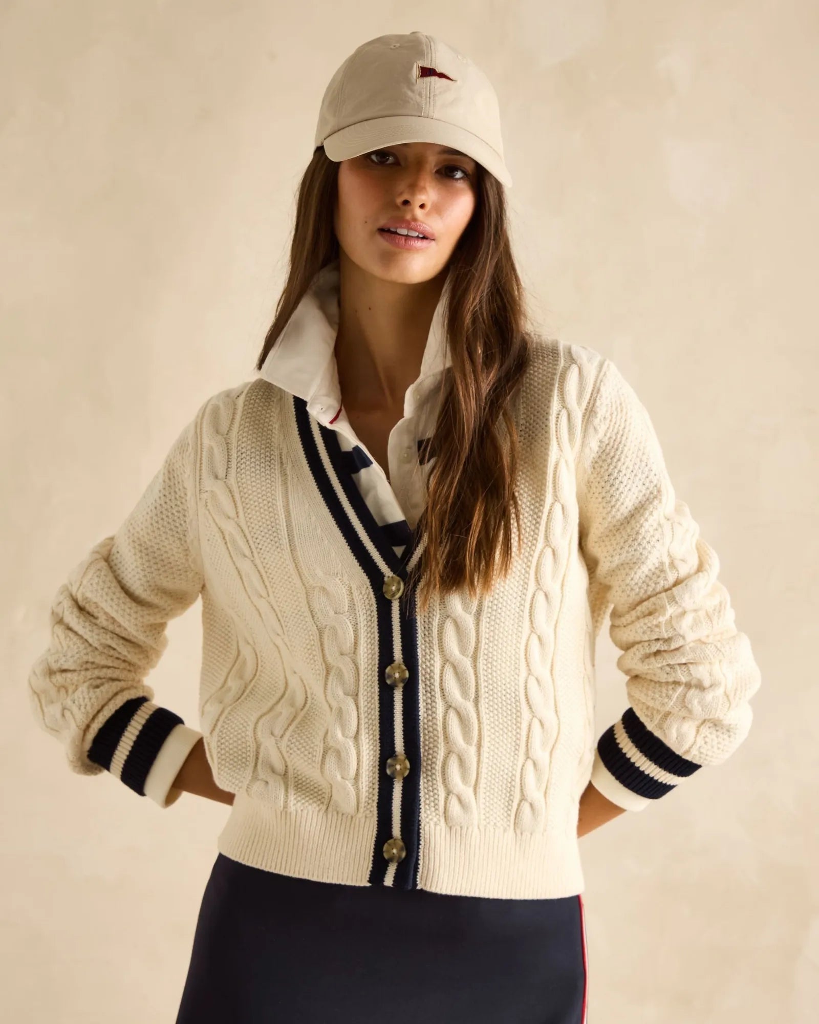 Centre Court Cardigan - Cream