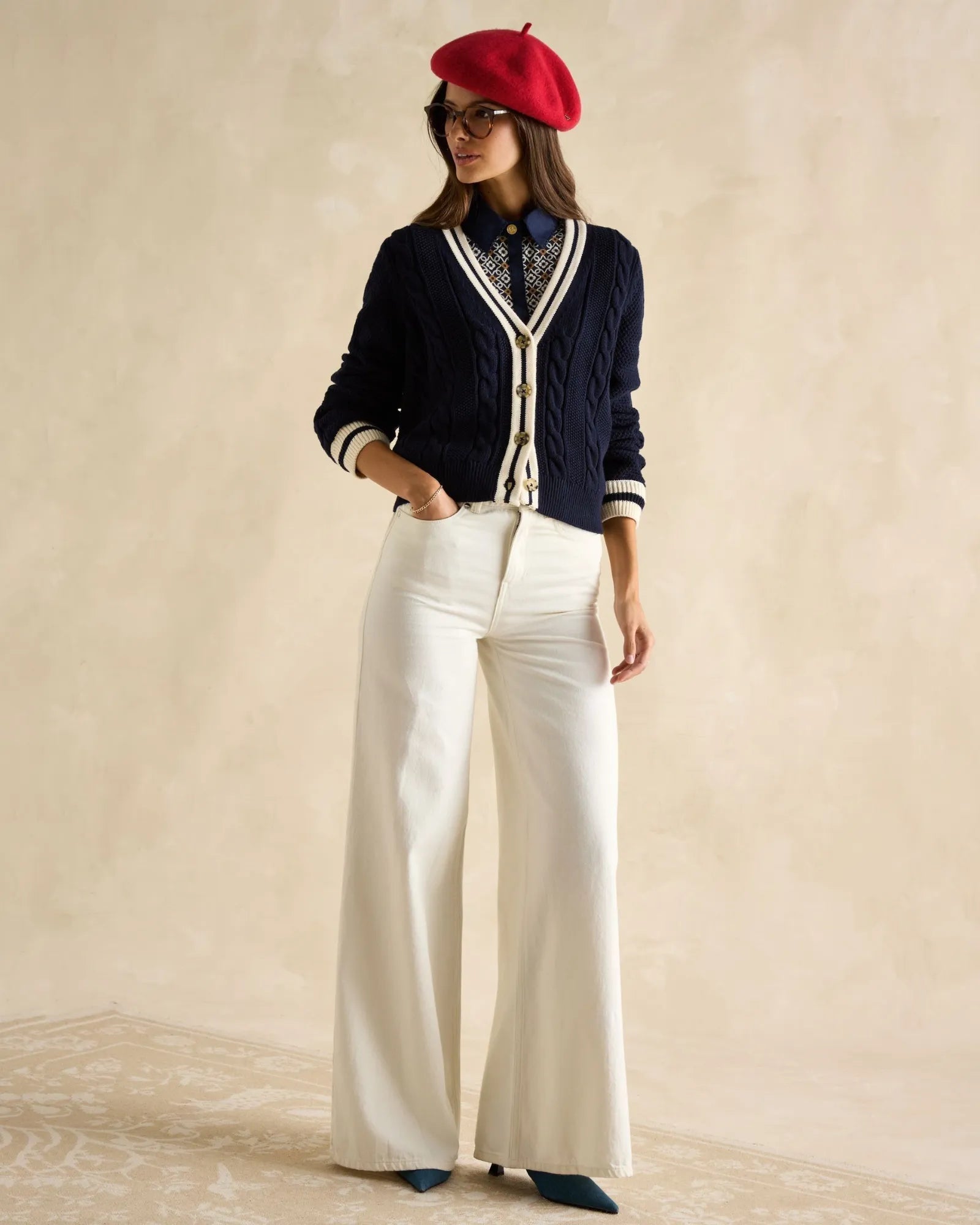 Centre Court Cardigan - Navy