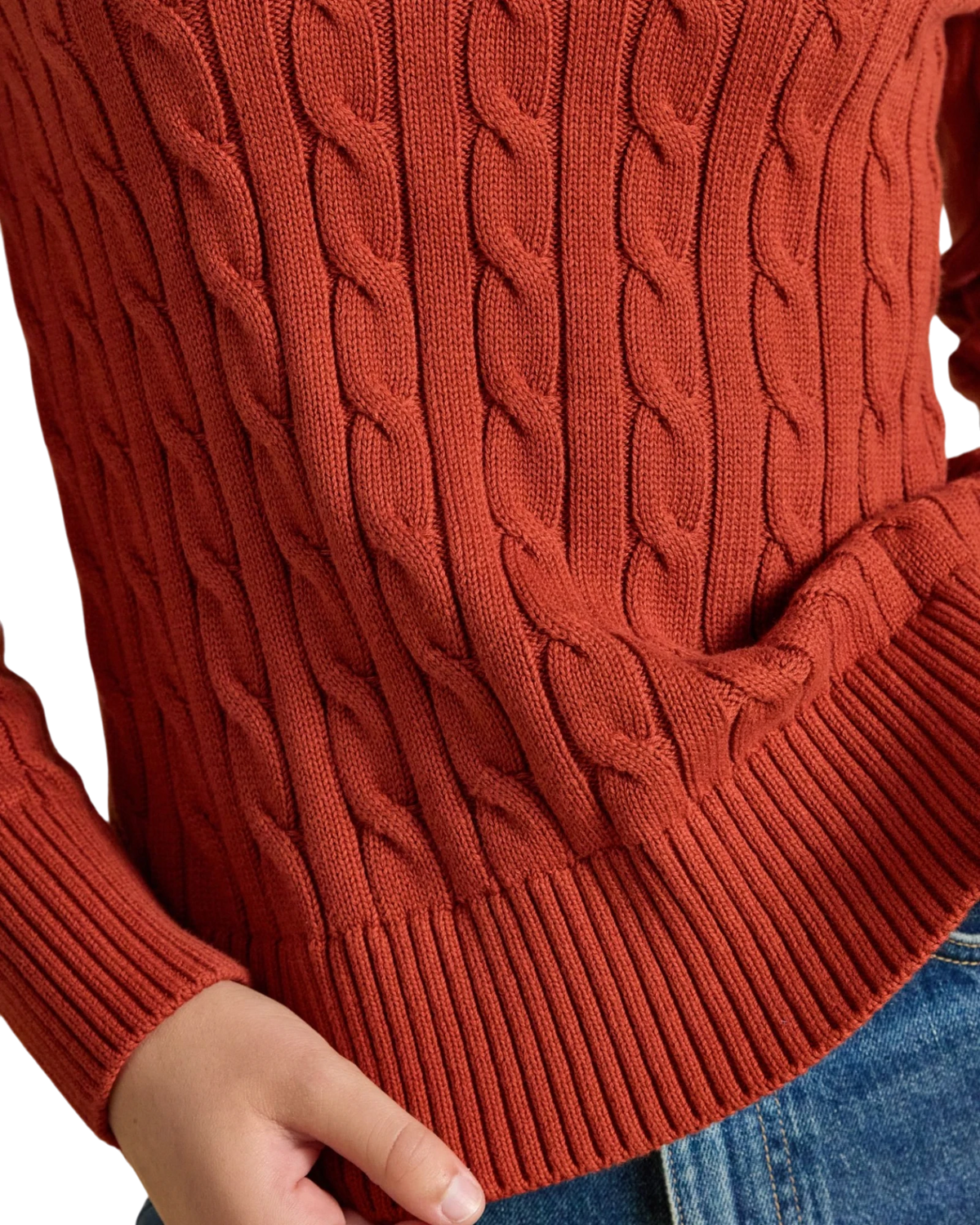 Classic Cable Jumper - Burnt Orange