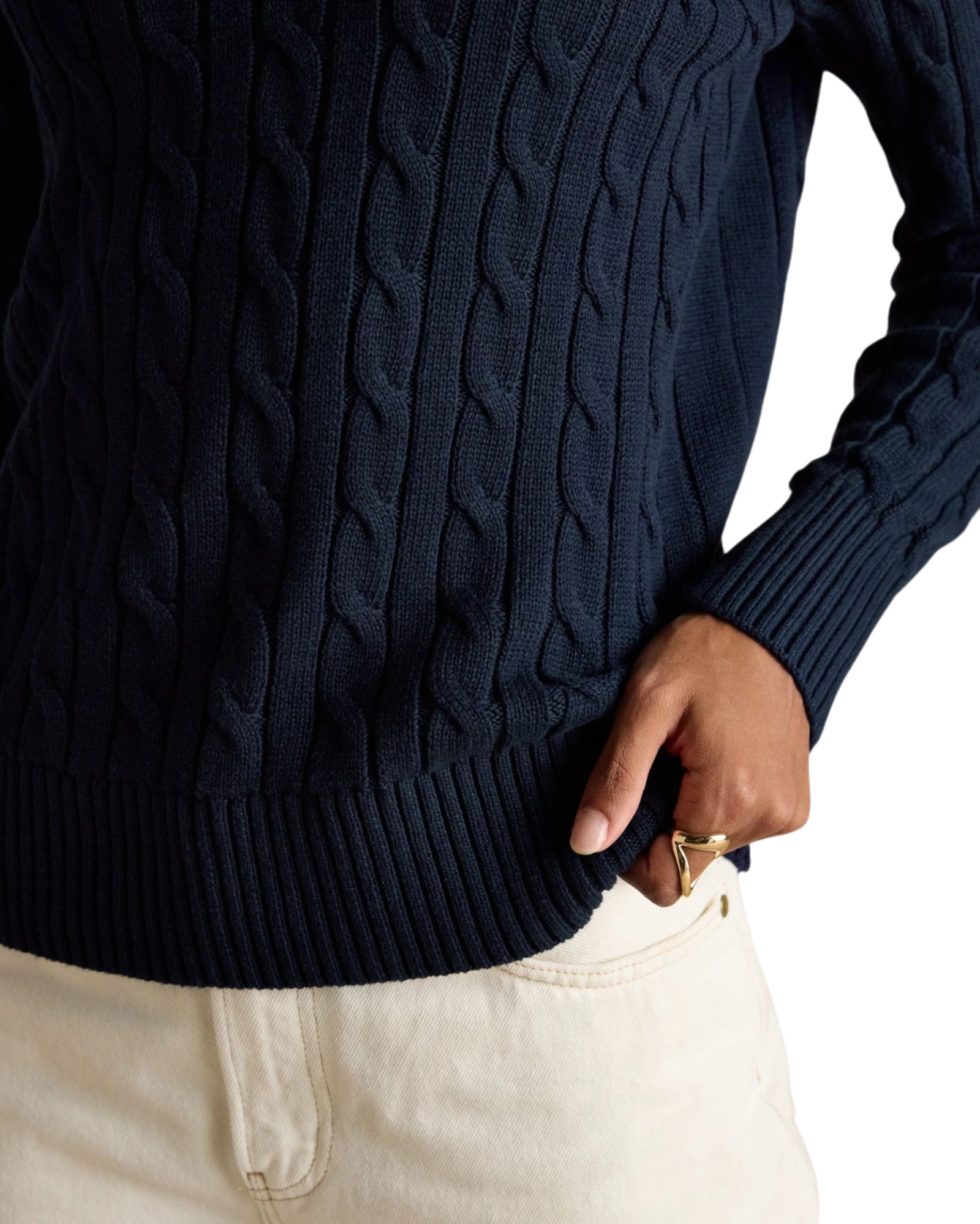 Classic Cable Knit Jumper - Navy