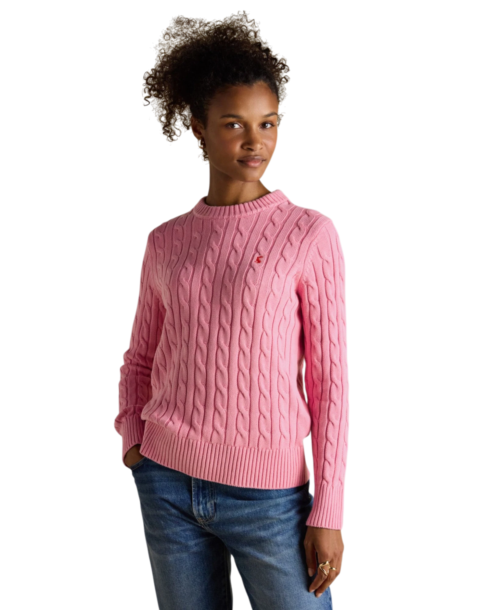 Classic Cable Knit Jumper - Pink
