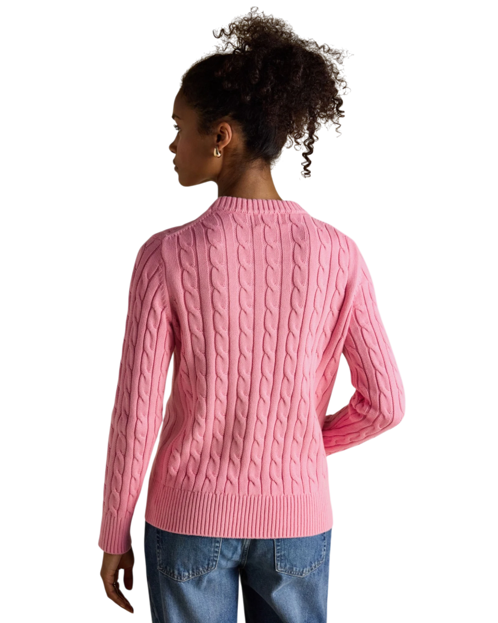 Classic Cable Knit Jumper - Pink