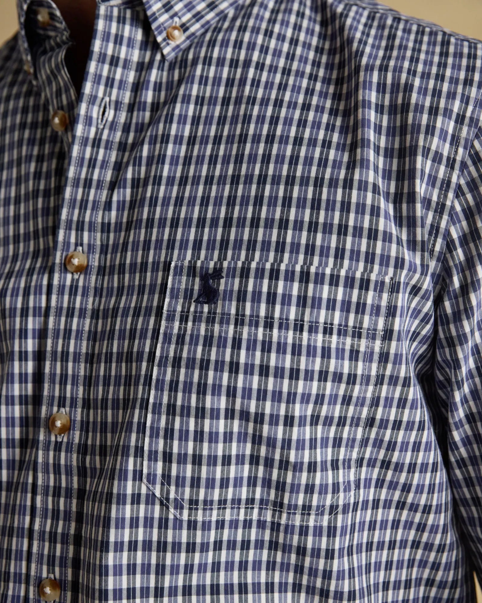 Classic Poplin Check Shirt - Blue