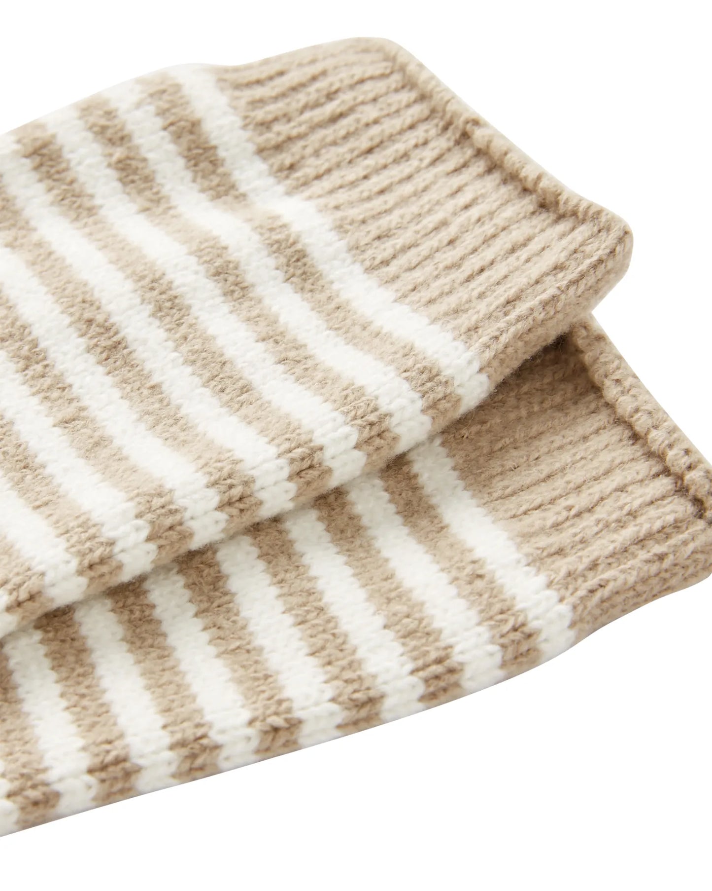Cosy Soft Handle Bed Socks - Oat Stripe