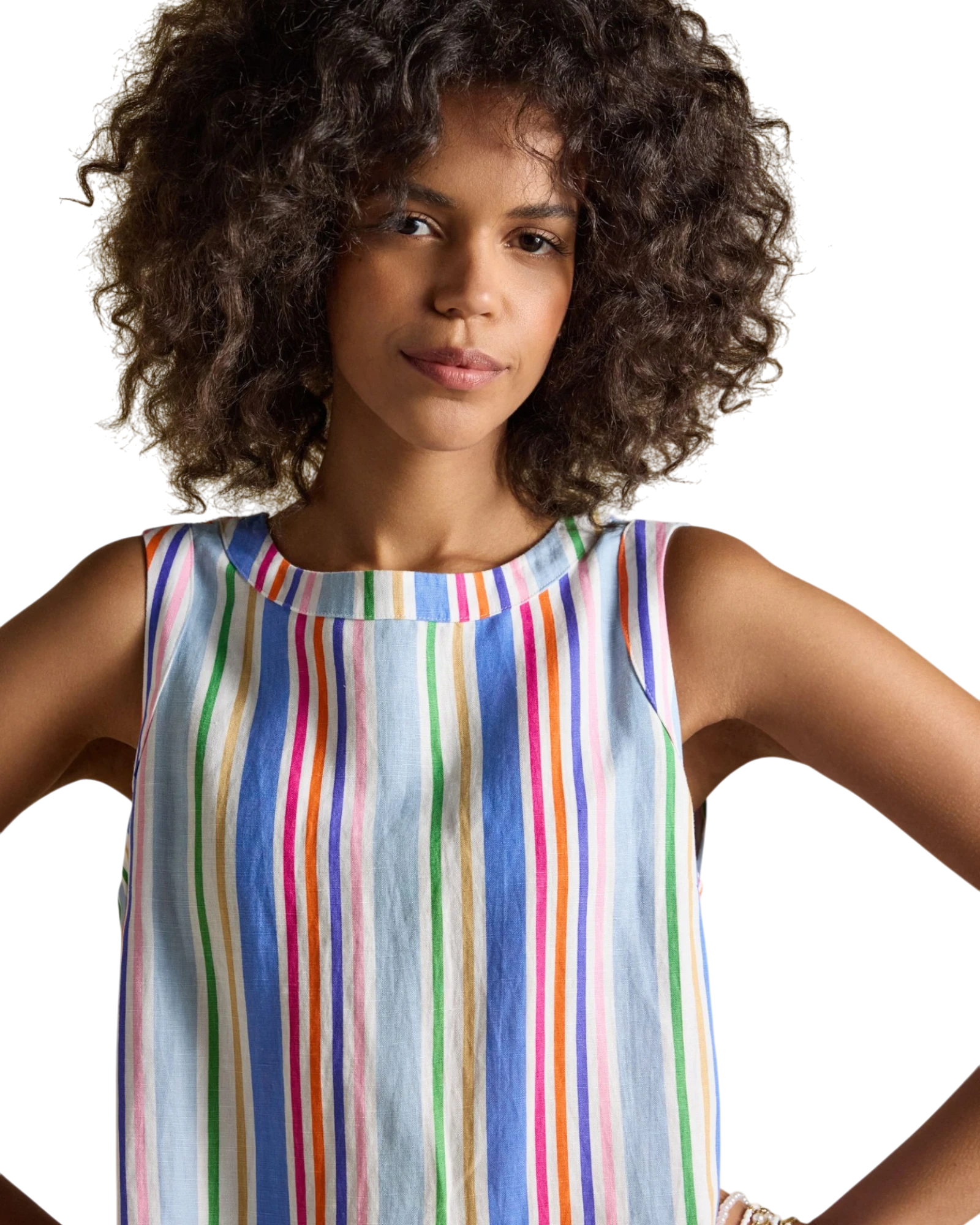 Delphine Dress - Multi Stripe