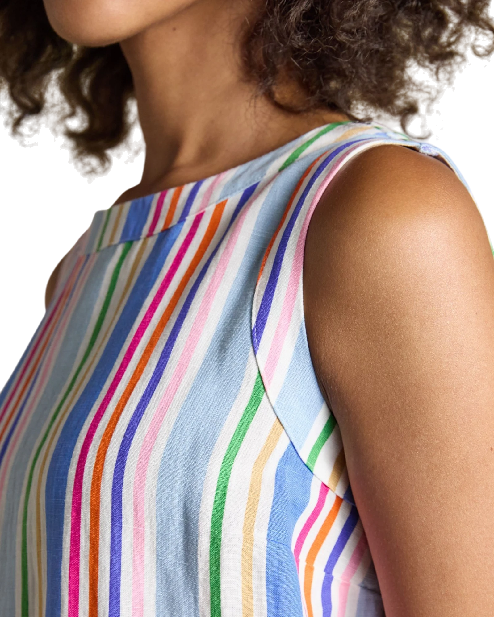 Delphine Dress - Multi Stripe