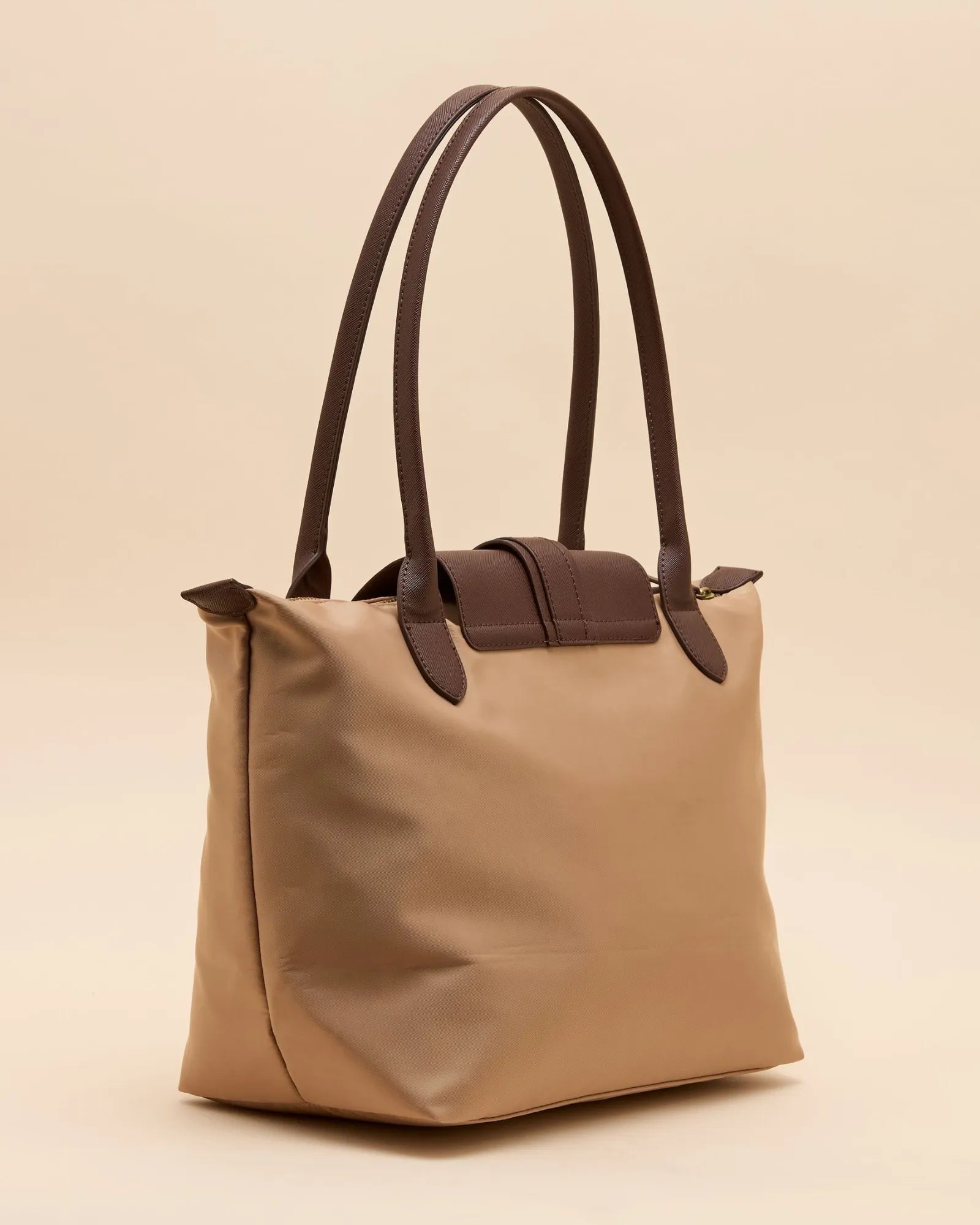 Edie Shopper Bag - Beige & Brown