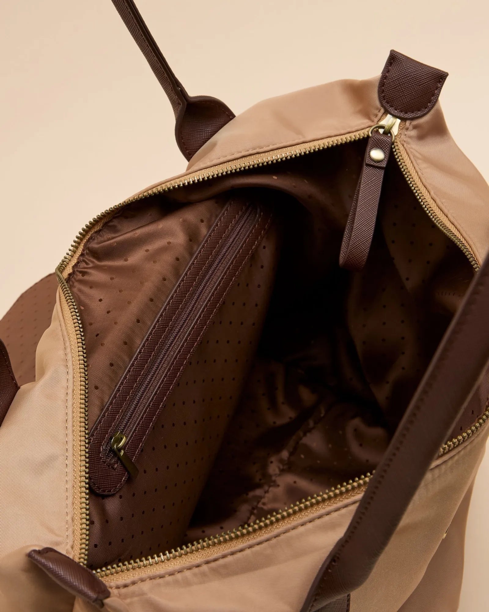 Edie Shopper Bag - Beige & Brown