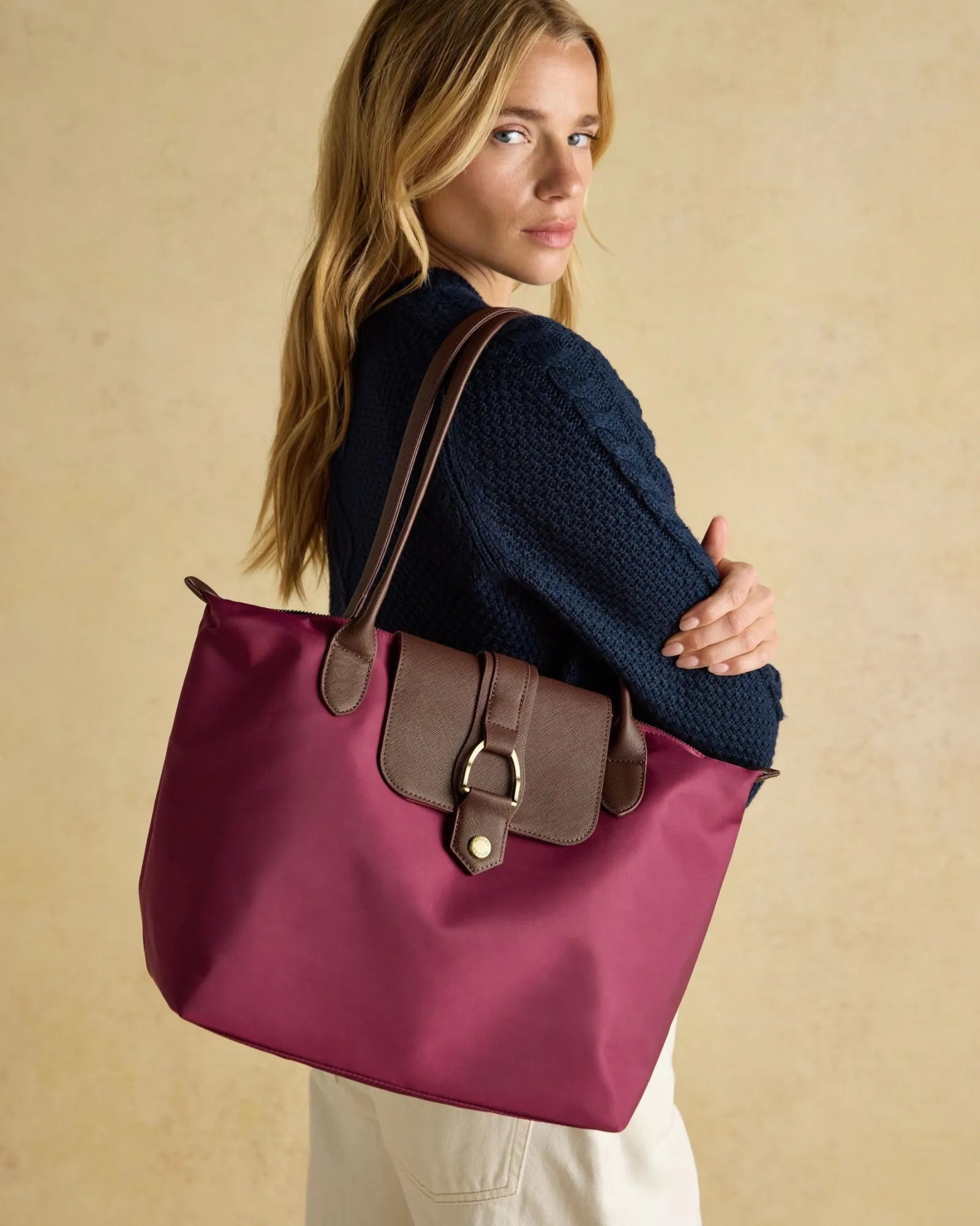Edie Shopper Bag - Berry Red