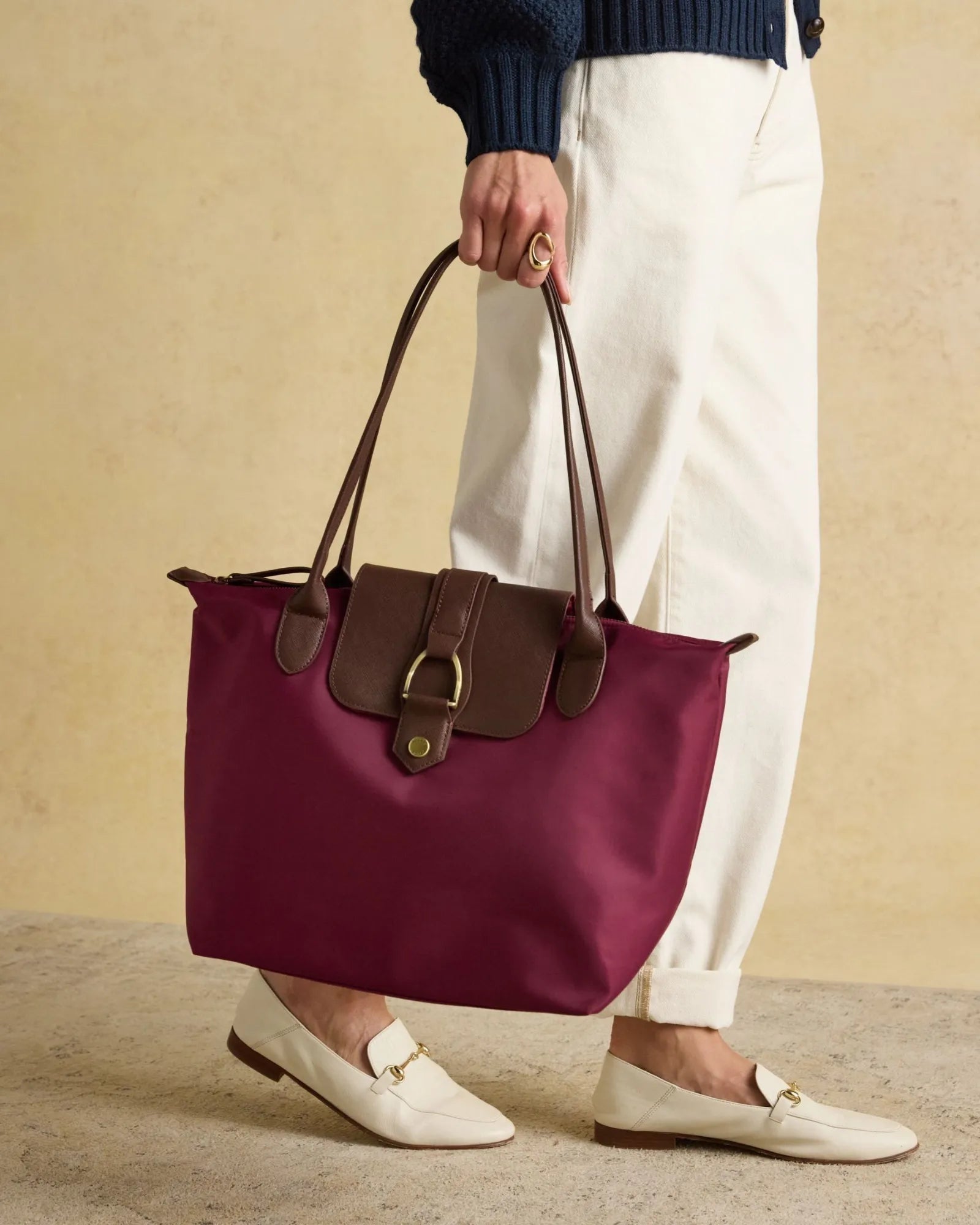 Edie Shopper Bag - Berry Red
