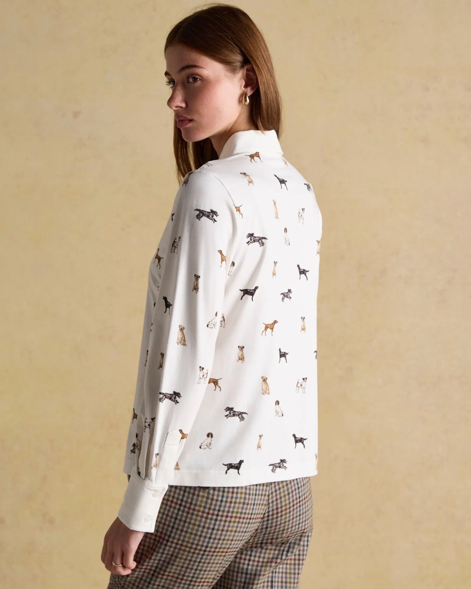 Eleanor Tomlinson Shirt - Cream Dogs