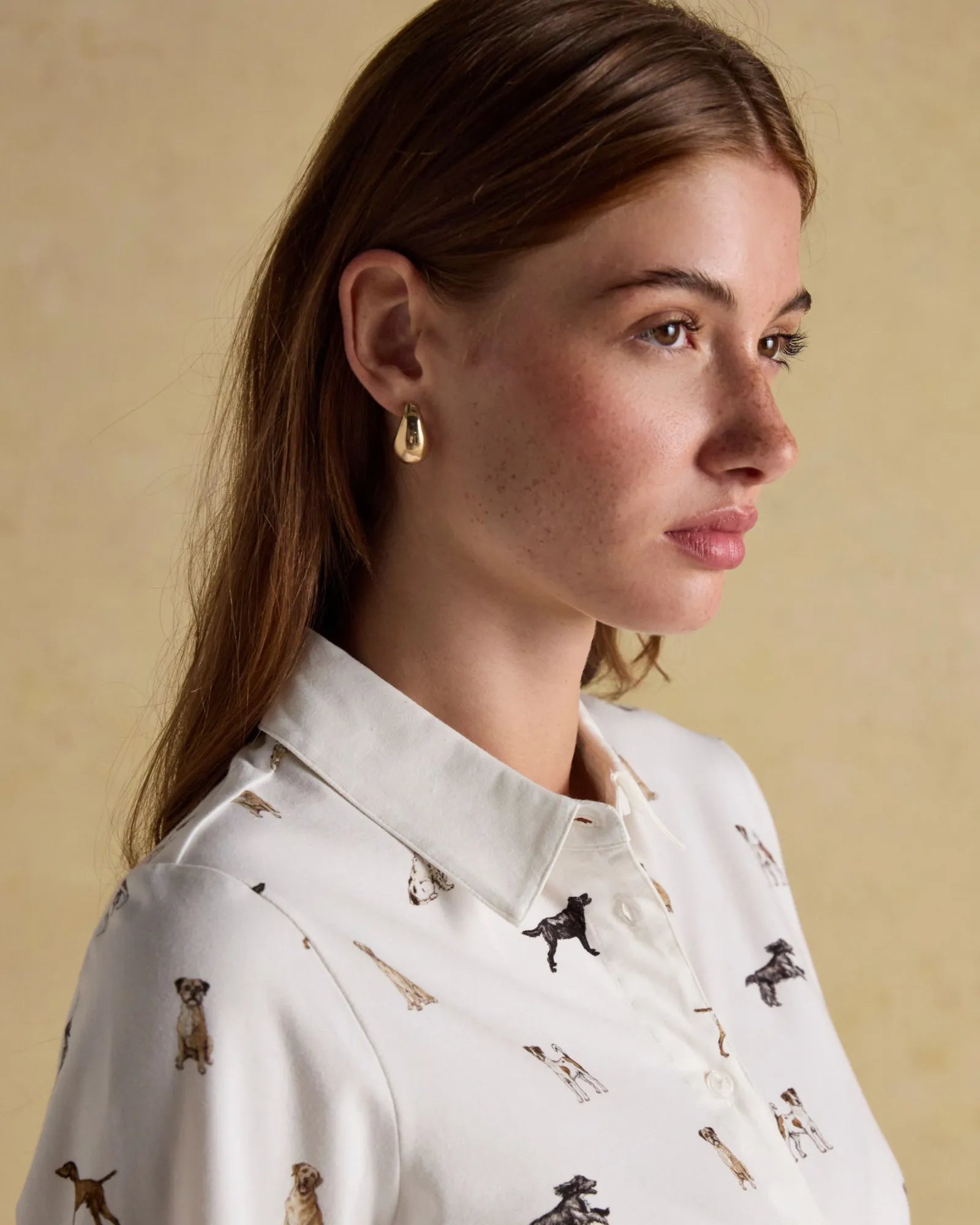 Eleanor Tomlinson Shirt - Cream Dogs