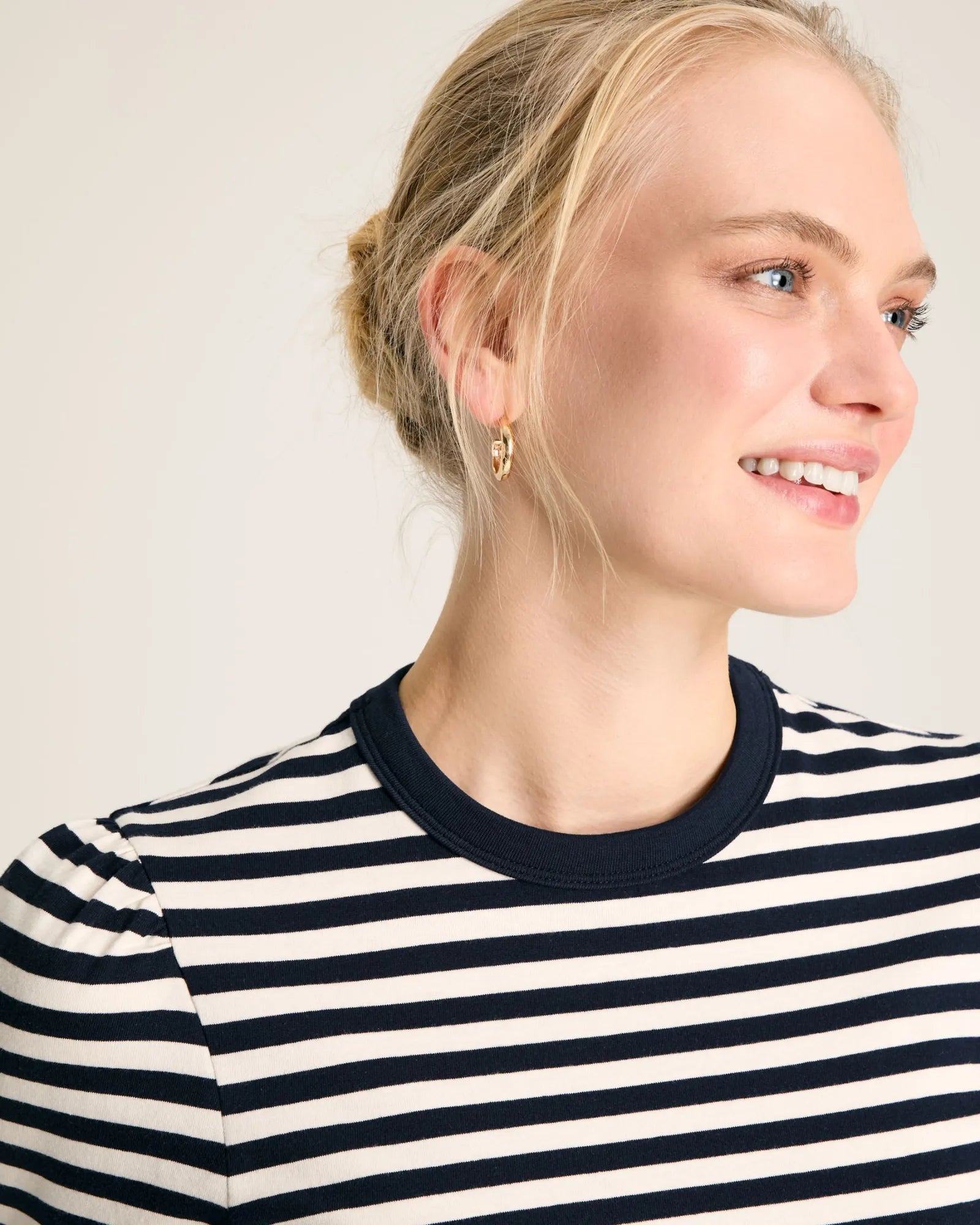 Erin Navy Blue Stripe Short Sleeve T-Shirt