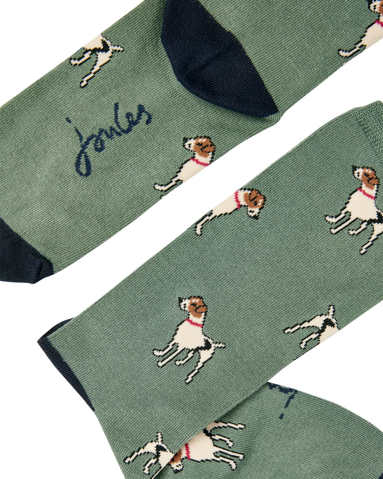 Excellent Everyday Pair Of Socks - Green Dog