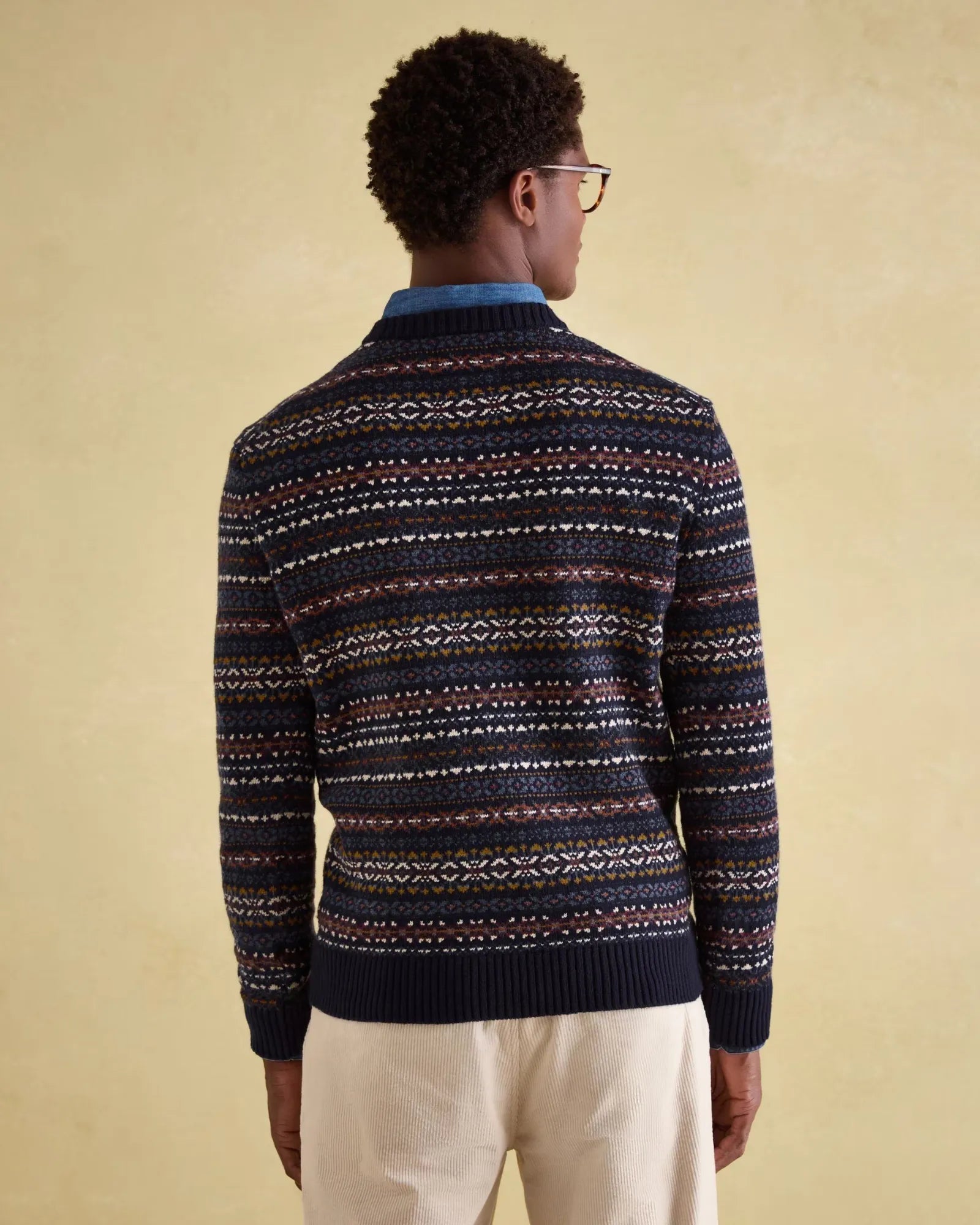 Fair Isle Navy Crew Neck Jumper