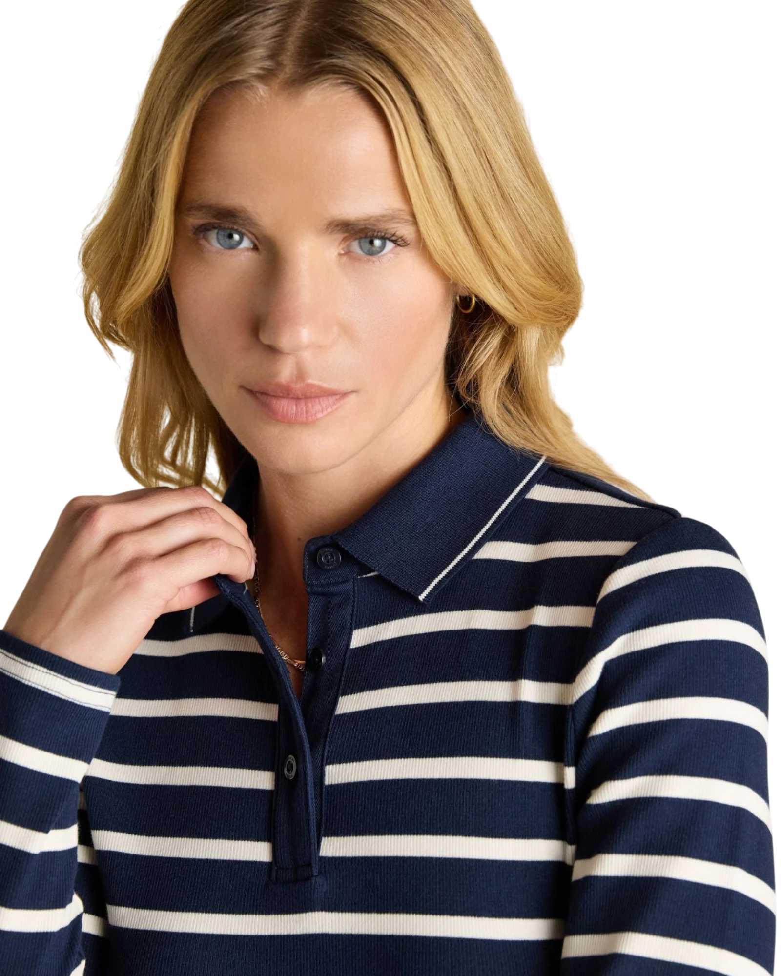 Fairfield Polo Shirt - Navy/Cream Stripe