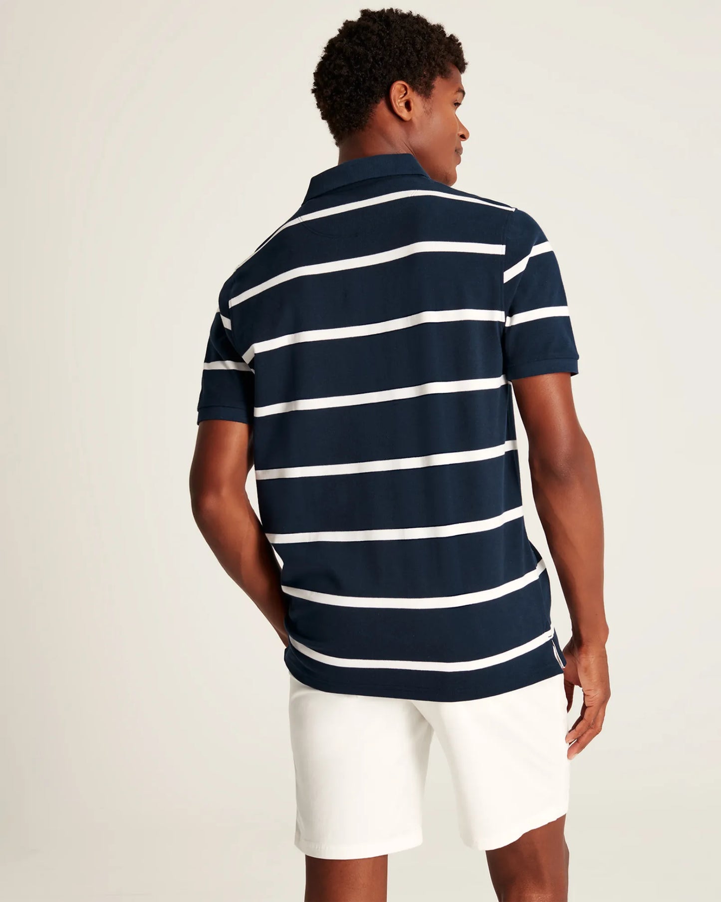 Filbert Classic Fit Striped Polo Shirt - Navy White Stripe