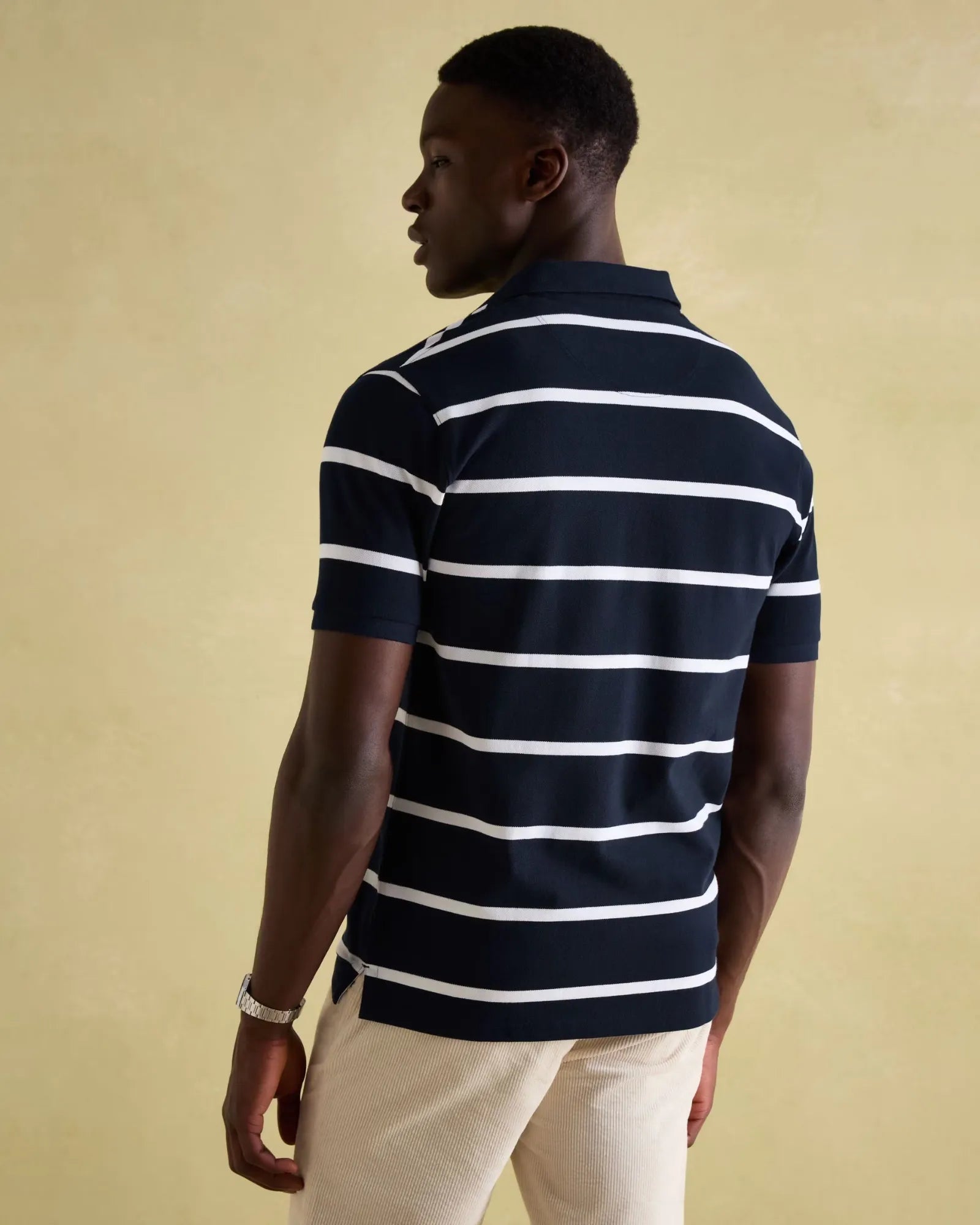 Filbert Navy & White Striped Polo Shirt
