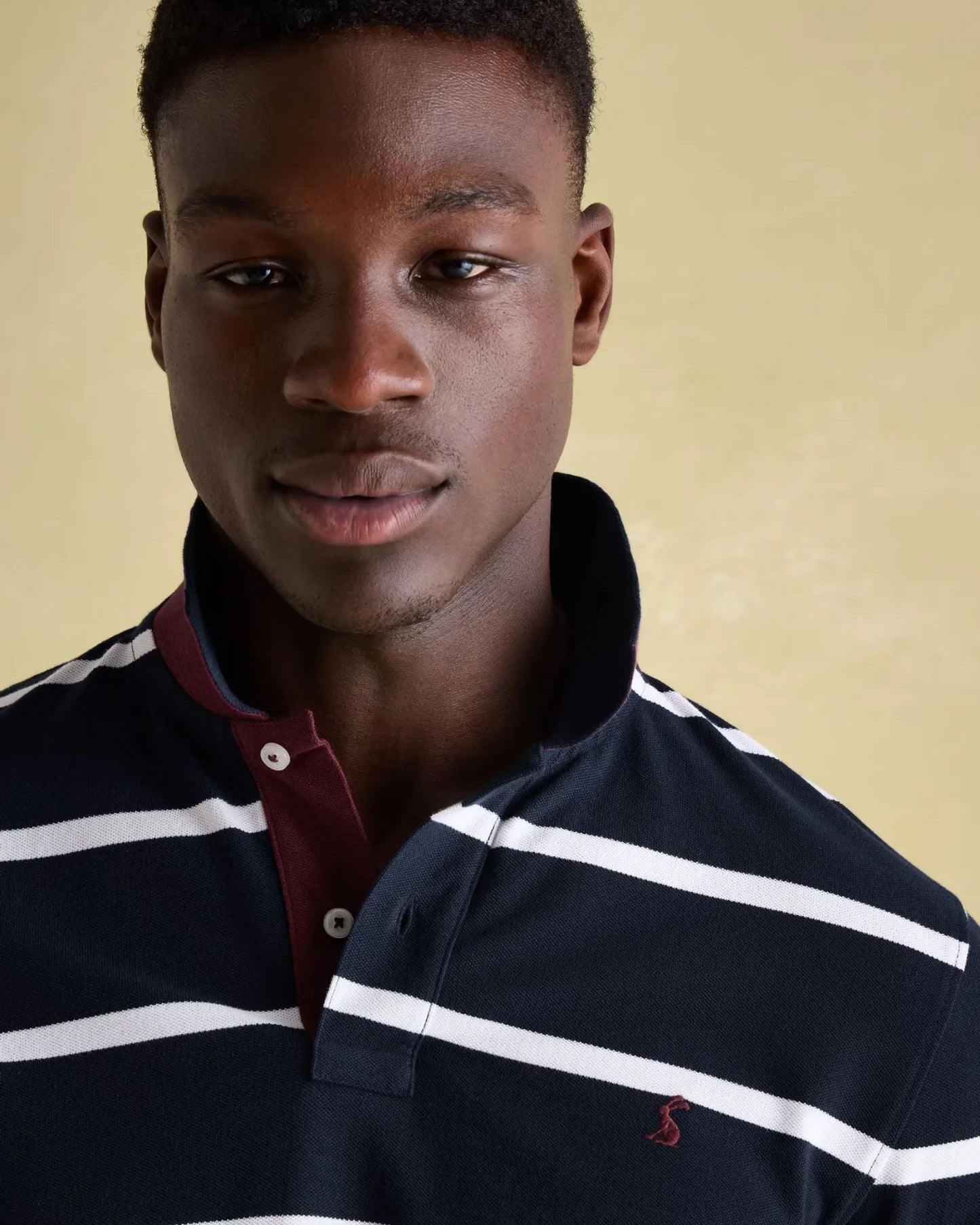 Filbert Classic Fit Striped Polo Shirt - Navy White Stripe