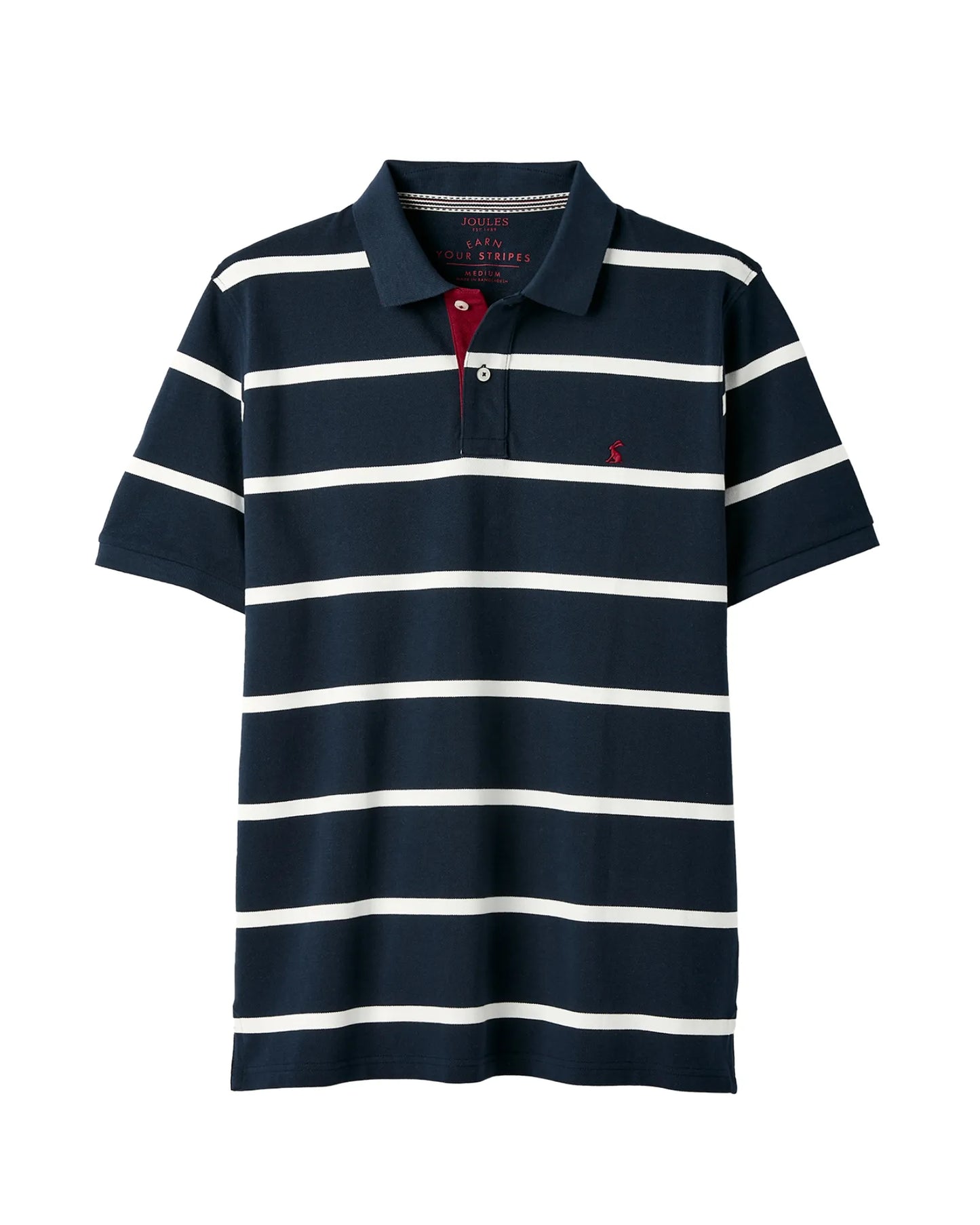 Filbert Classic Fit Striped Polo Shirt - Navy White Stripe