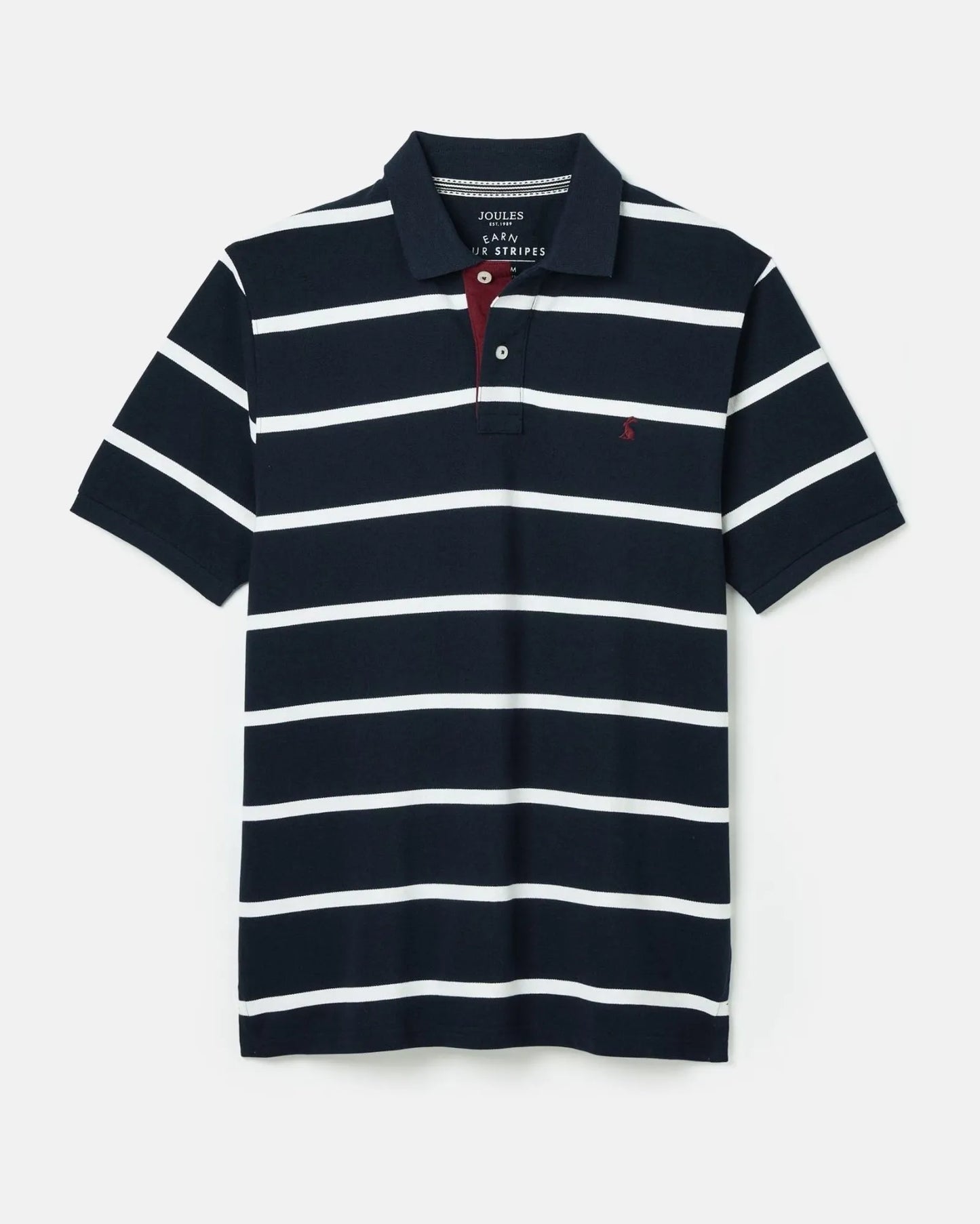 Filbert Classic Fit Striped Polo Shirt - Navy White Stripe