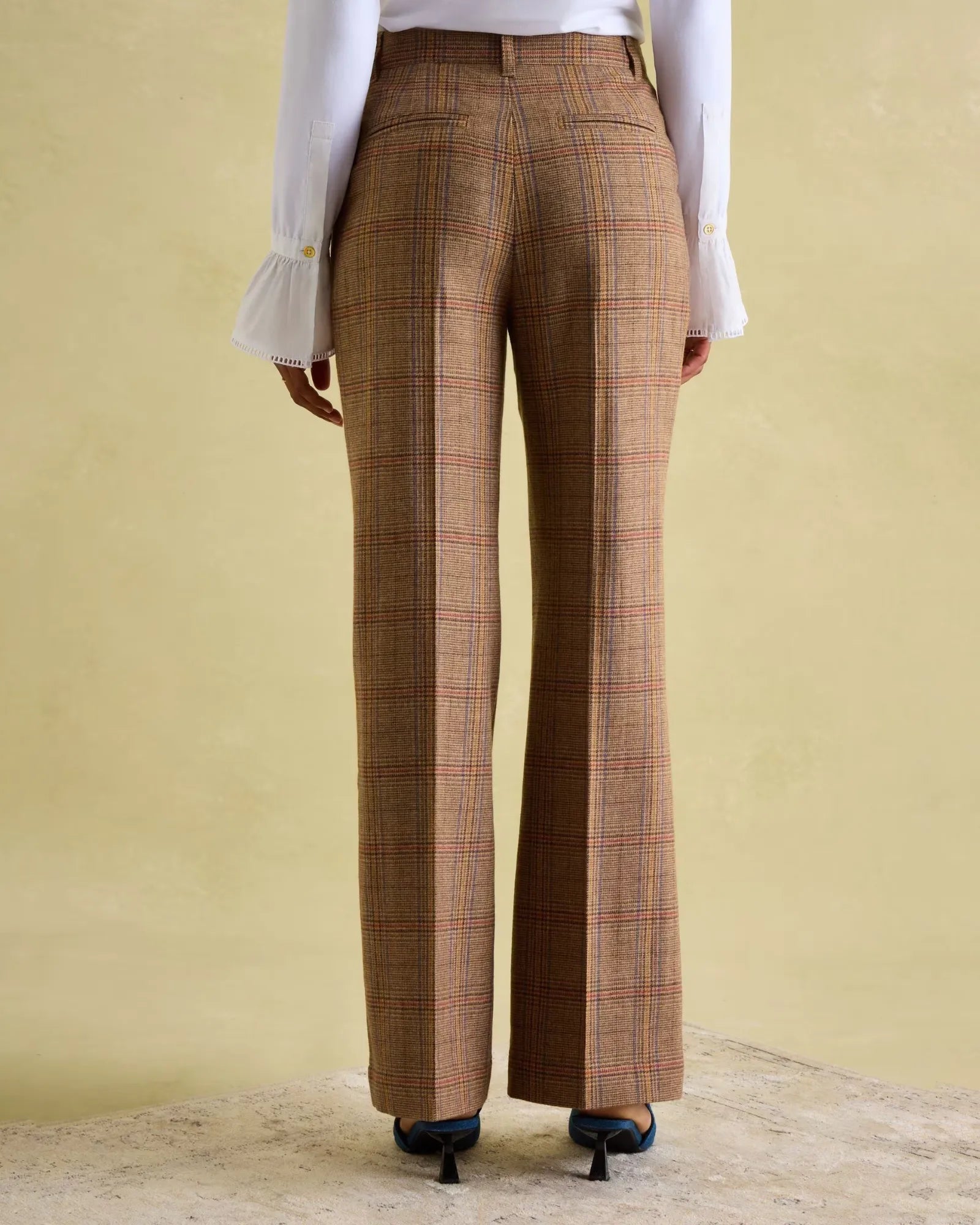 Foxley Check Wide Leg Tweed Trousers