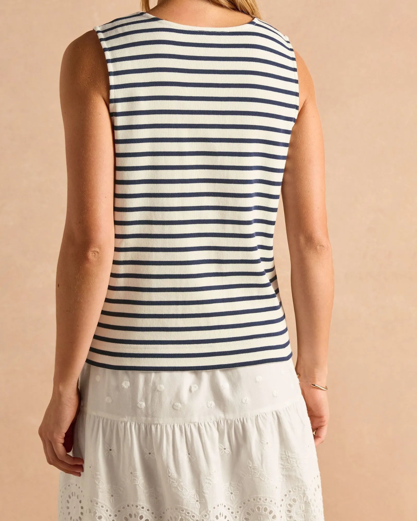 Harbour Tank - Cream & Navy