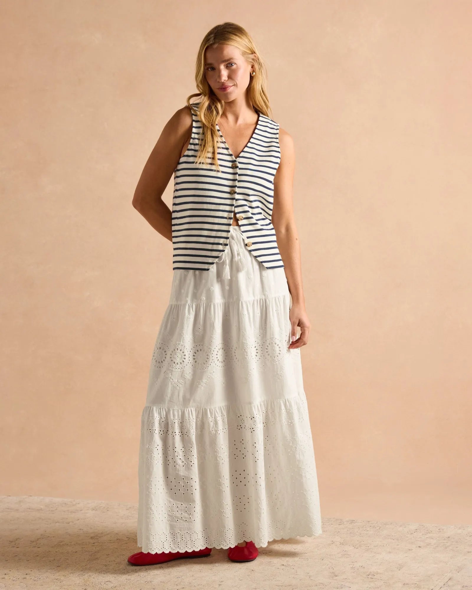 Harbour Tank - Cream & Navy