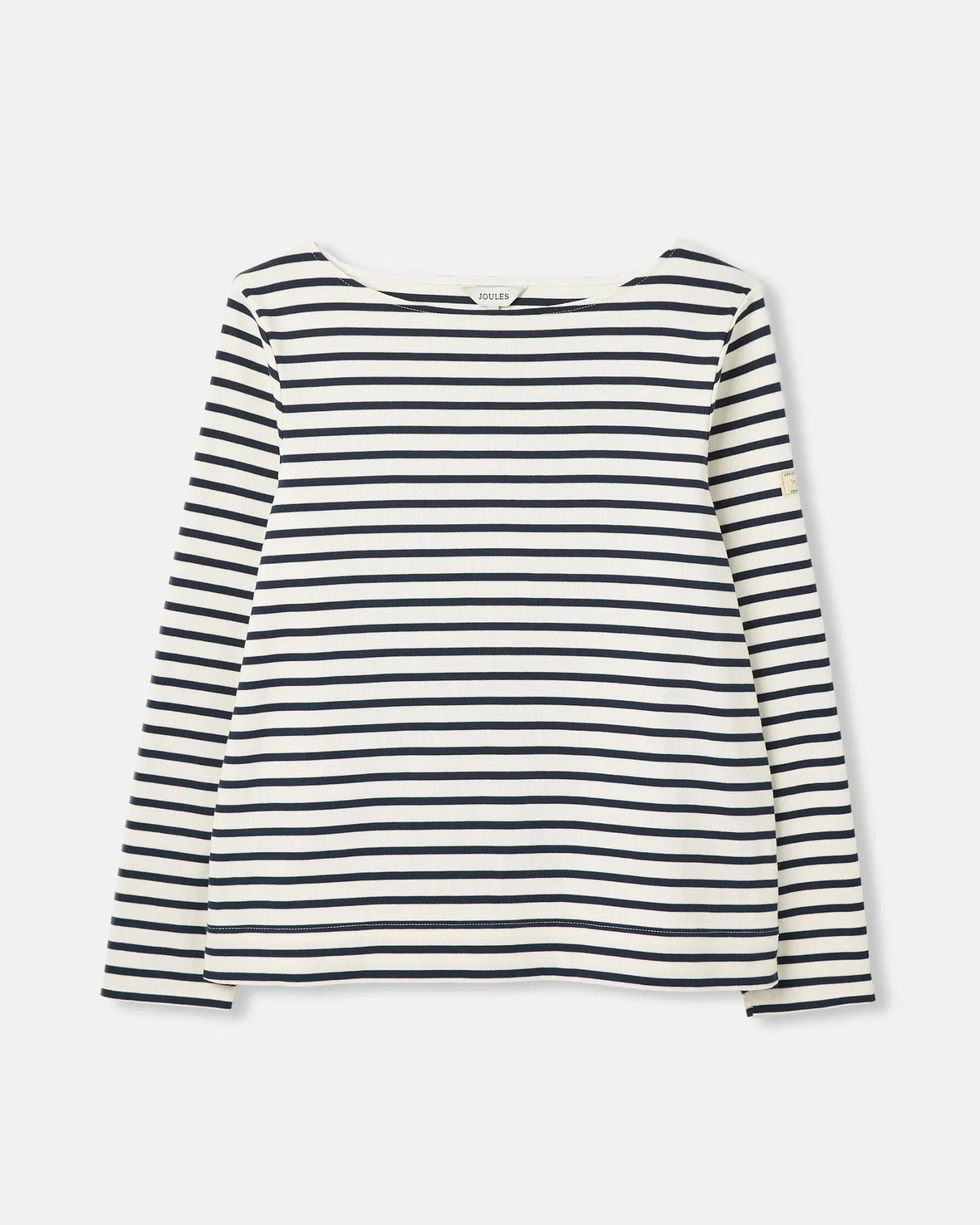 Harbour Cream & Navy Striped Boat Neck Breton Top
