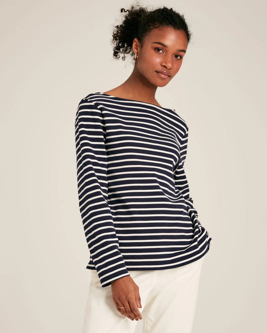 Harbour Long Sleeve Top - Navy Cream Stripe