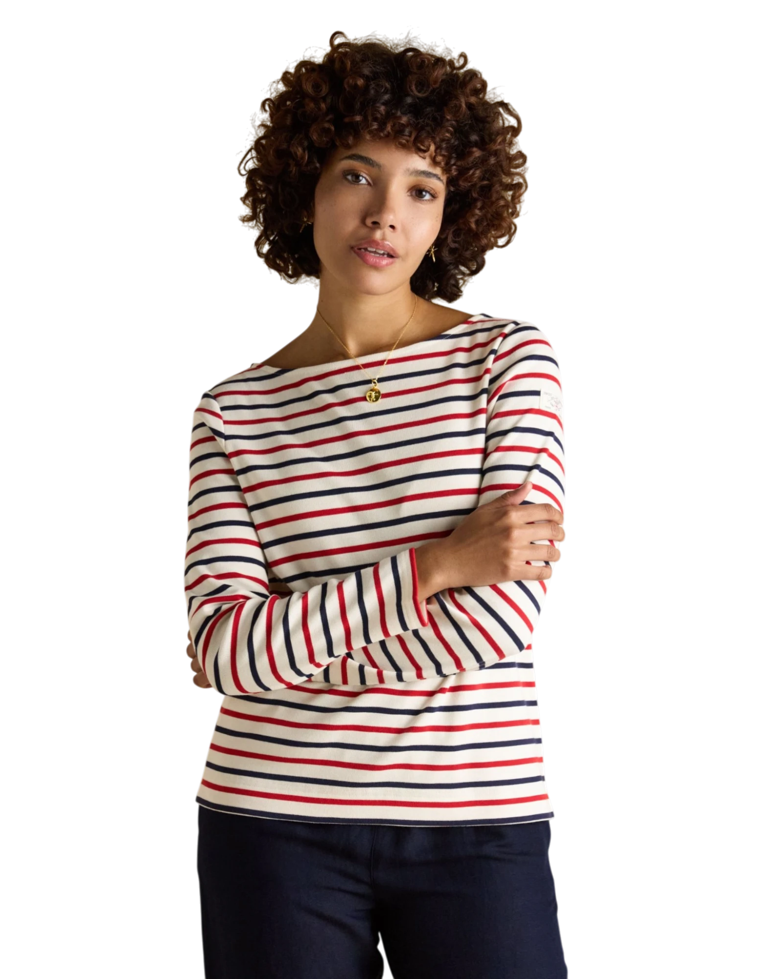 Harbour Top - Navy/Red Stripe