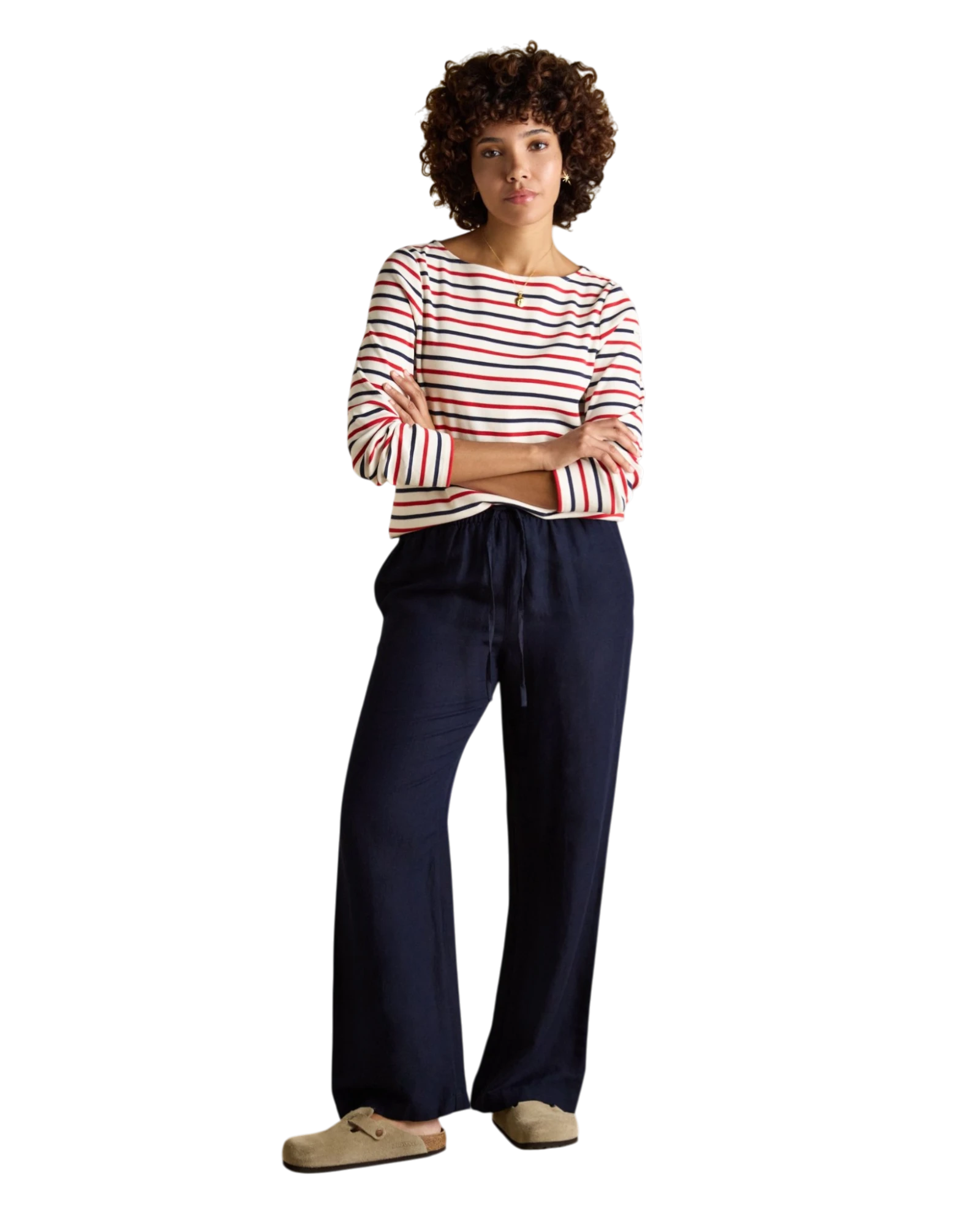 Harbour Top - Navy/Red Stripe